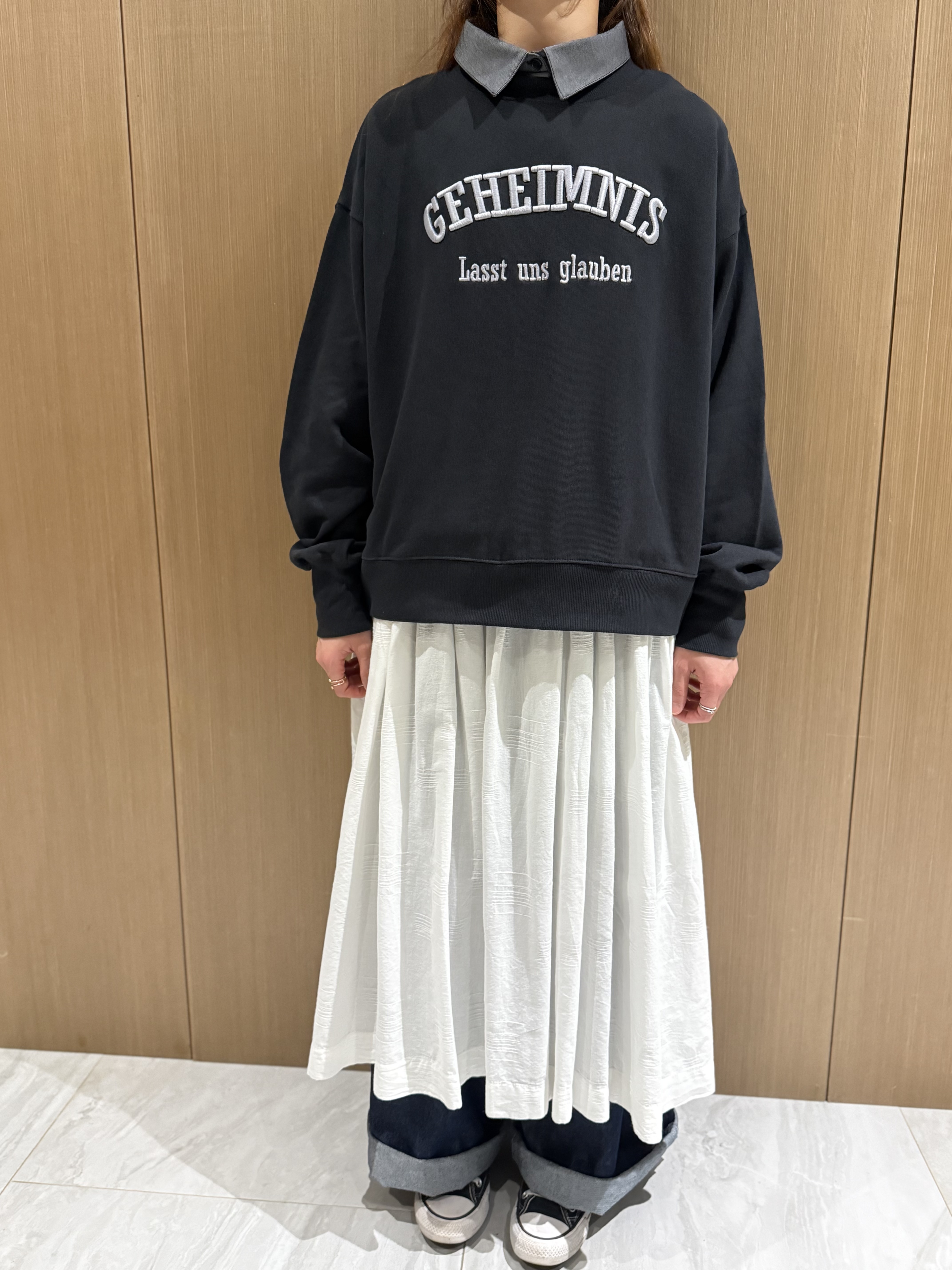 可拆領假兩件衛衣（灰黑色）