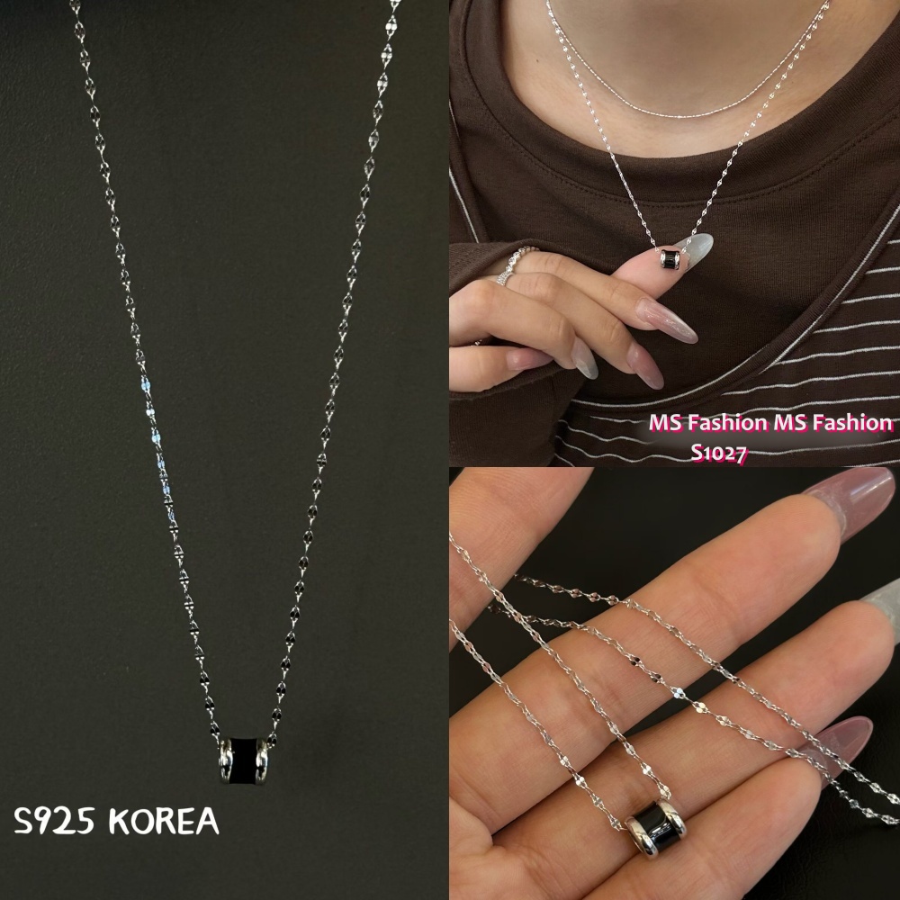 S1027 韓國🇰🇷S925純銀黑轉運輪頸鏈