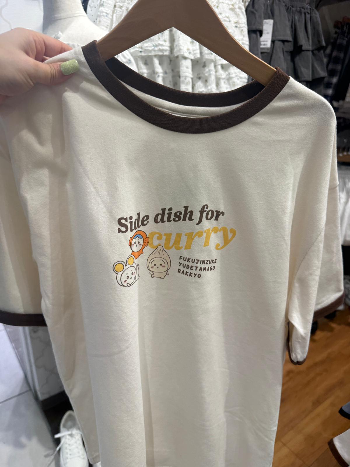 Honeys x Chiikawa 拼色邊tee Size /m /L Pink /ivory / charcoal / grey