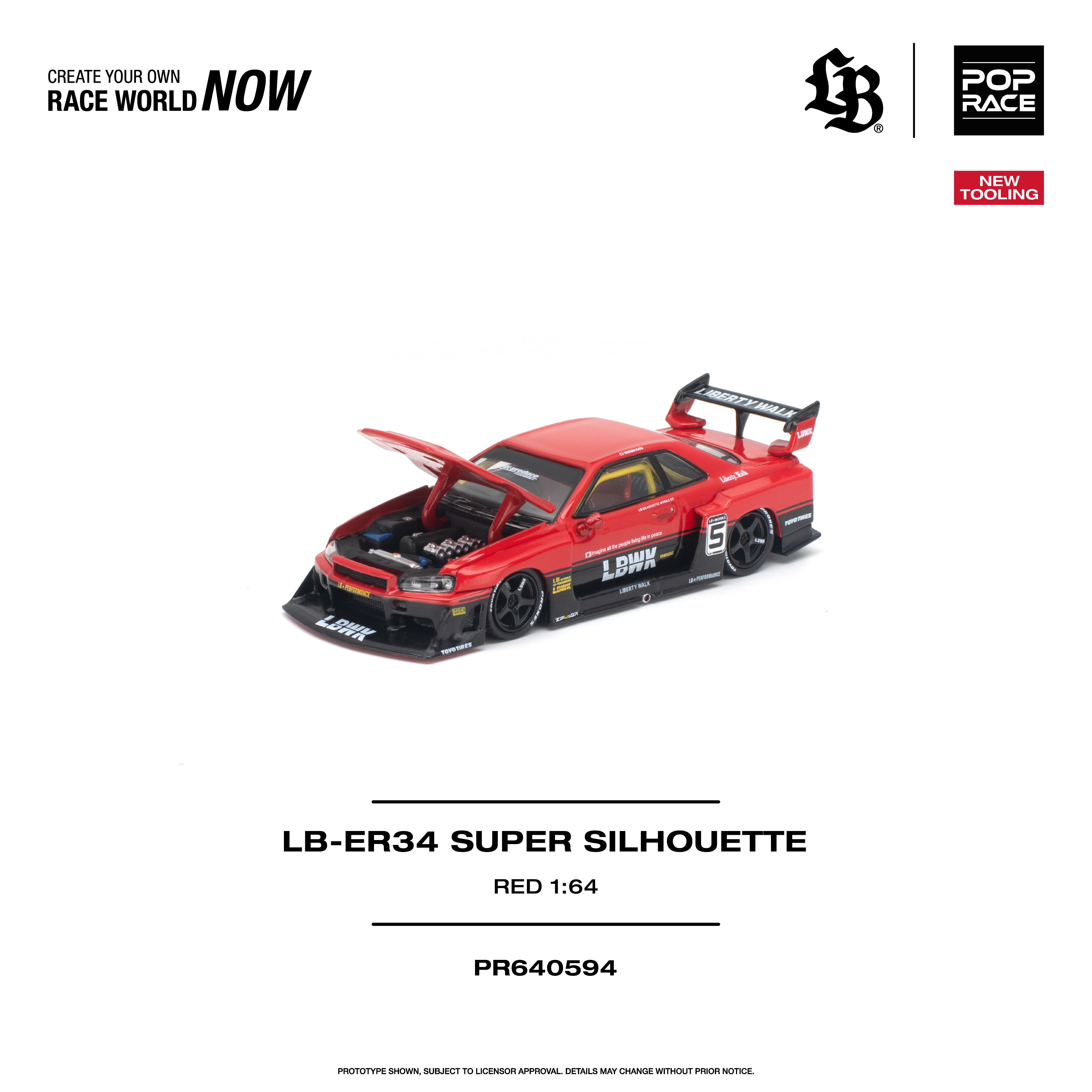 (預訂 Pre Order) POP RACE (PR640594) LB-ER34 SUPER SILHOUETTE RED | POPRACE 預訂優惠價 $130