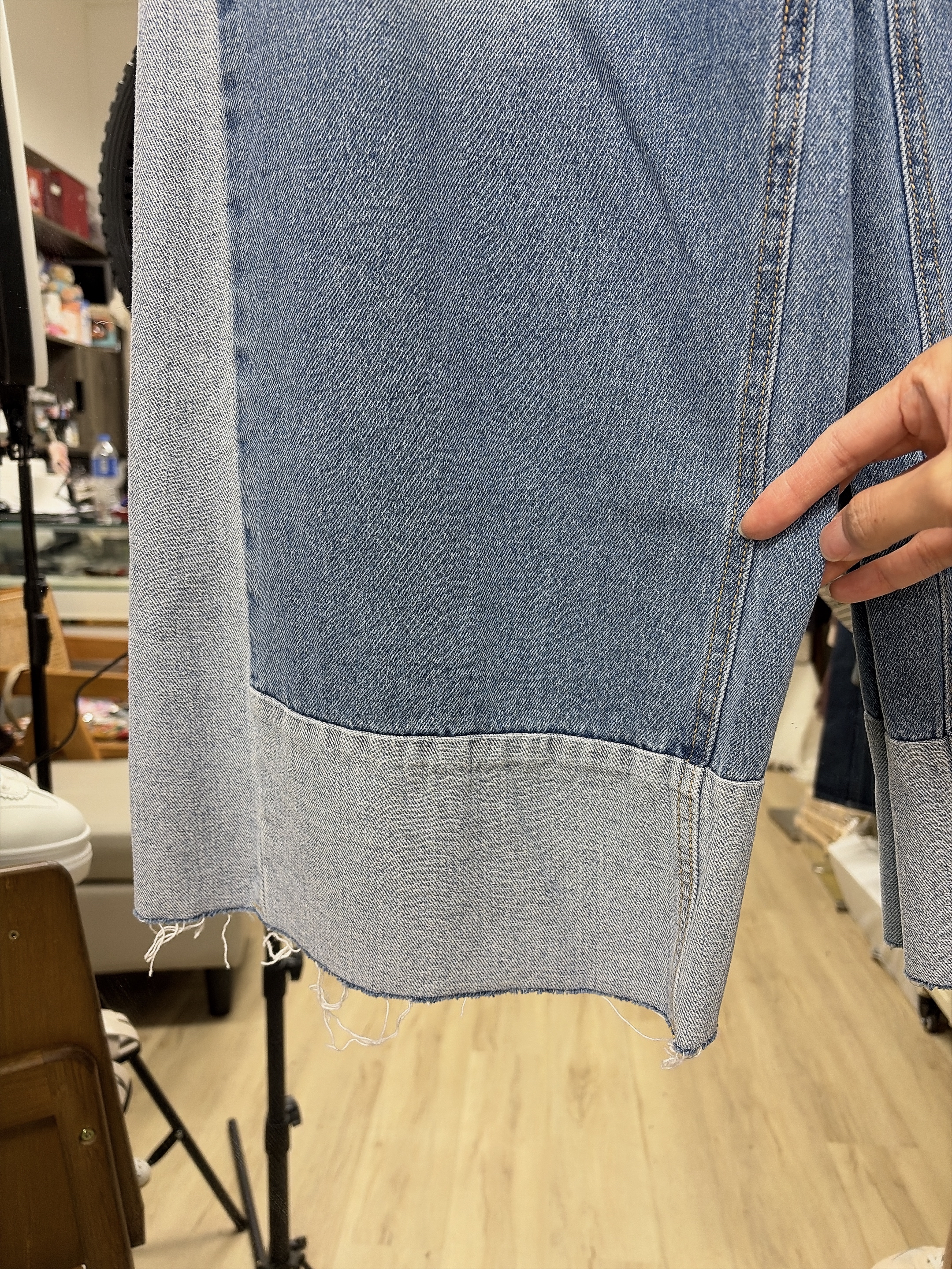 拼色牛仔褲 L 
