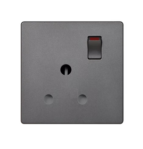 MK Aria 太空灰 15A單蘇有掣 插座