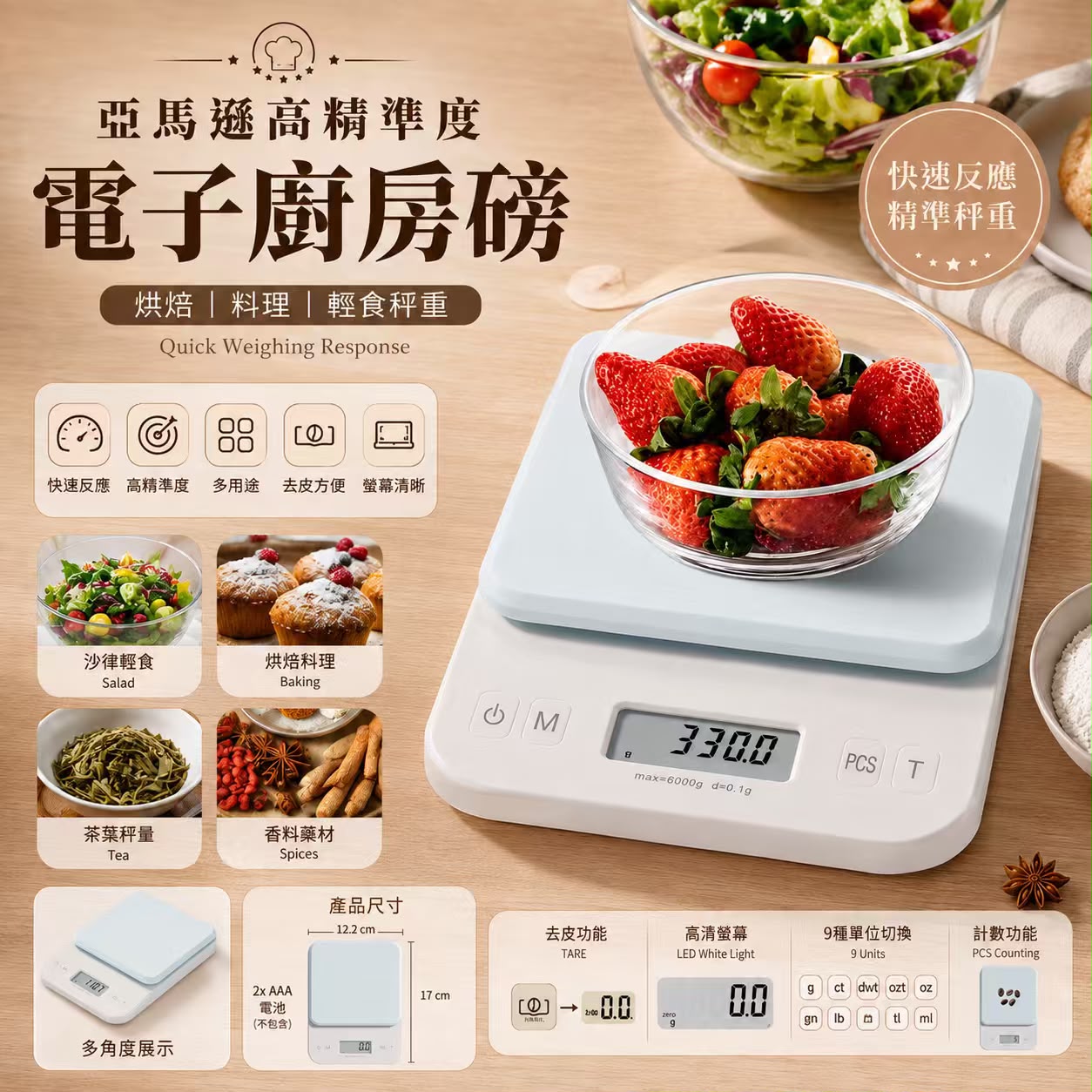 【預訂】高精準度電子廚房磅