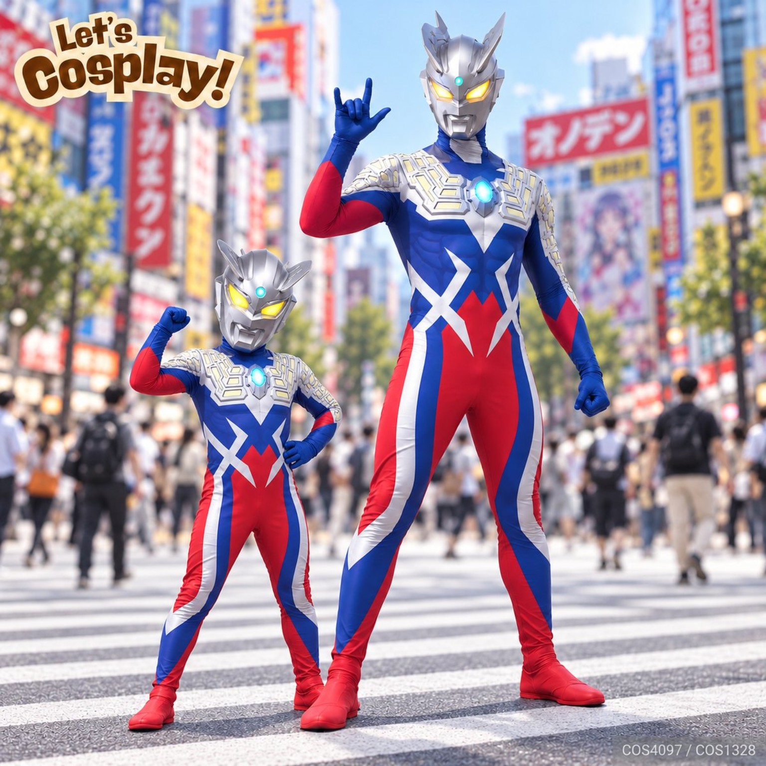 超人Zero成人發光立體頭盔連身服裝Ultraman Zero萬聖節衫,香港現貨Lets Cosplay COS4097