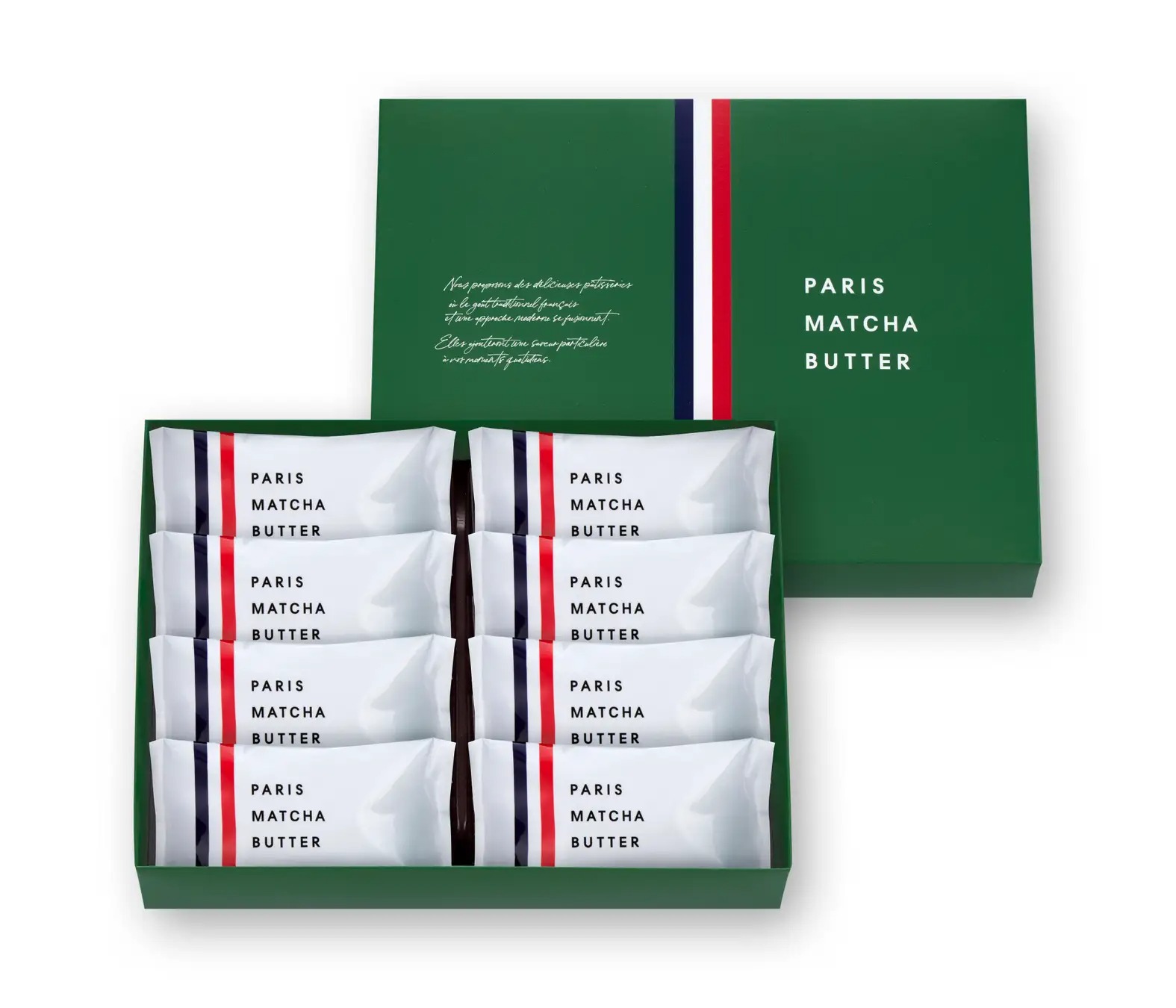 [訂購] [日本製] PARIS MATCHA BUTTER｜ 濃厚抹茶朱古力脆餅 ｜ 8件入 | 賞味期限: 30-45天 {TF260951}