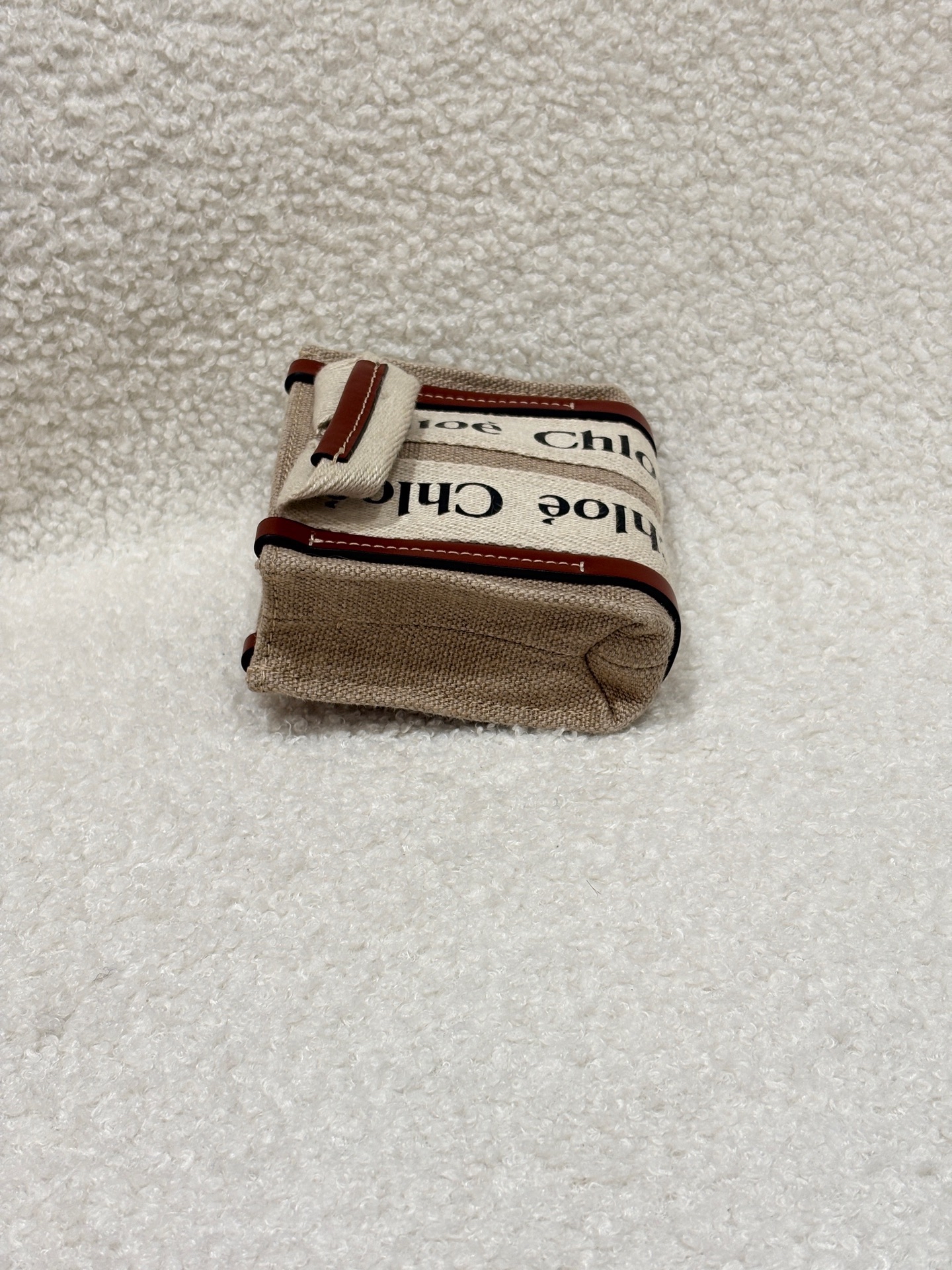 【預訂貨品】Chloe  亞麻帆布拼接牛皮woody