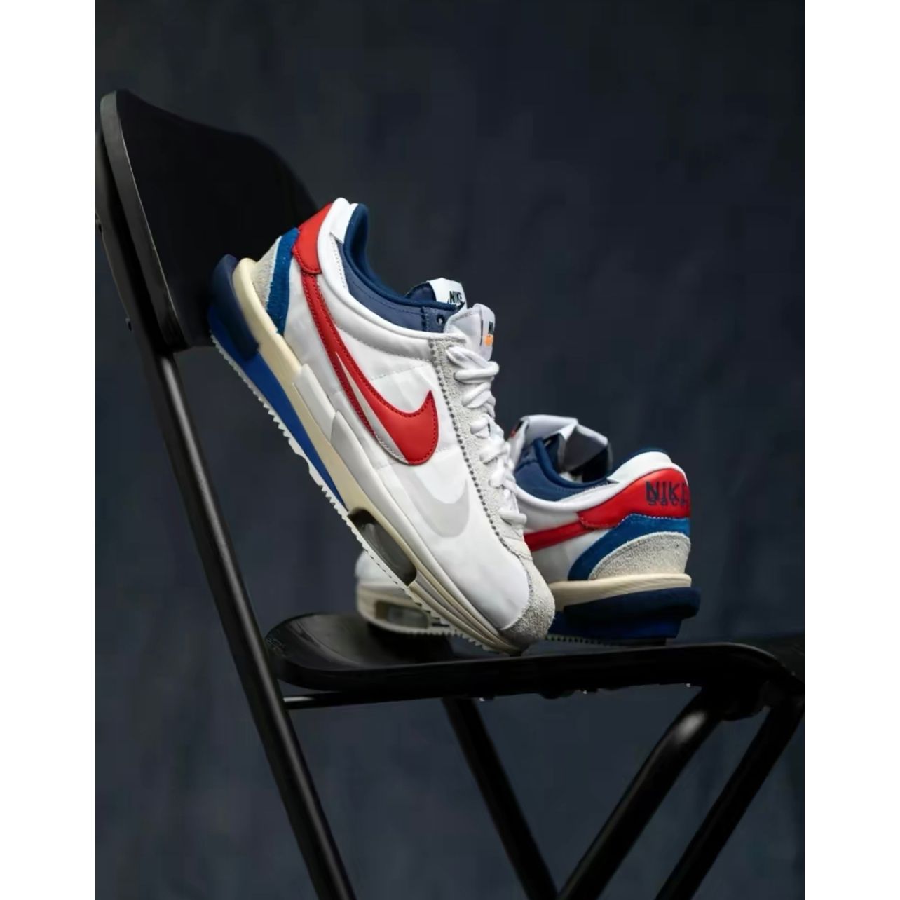 Sacai x Nike Zoom Cortez White and University Red DQ0581-100 | DS