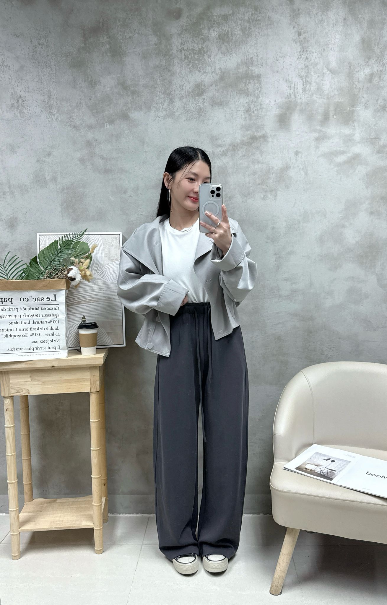 B07 大反領扣鈕外套