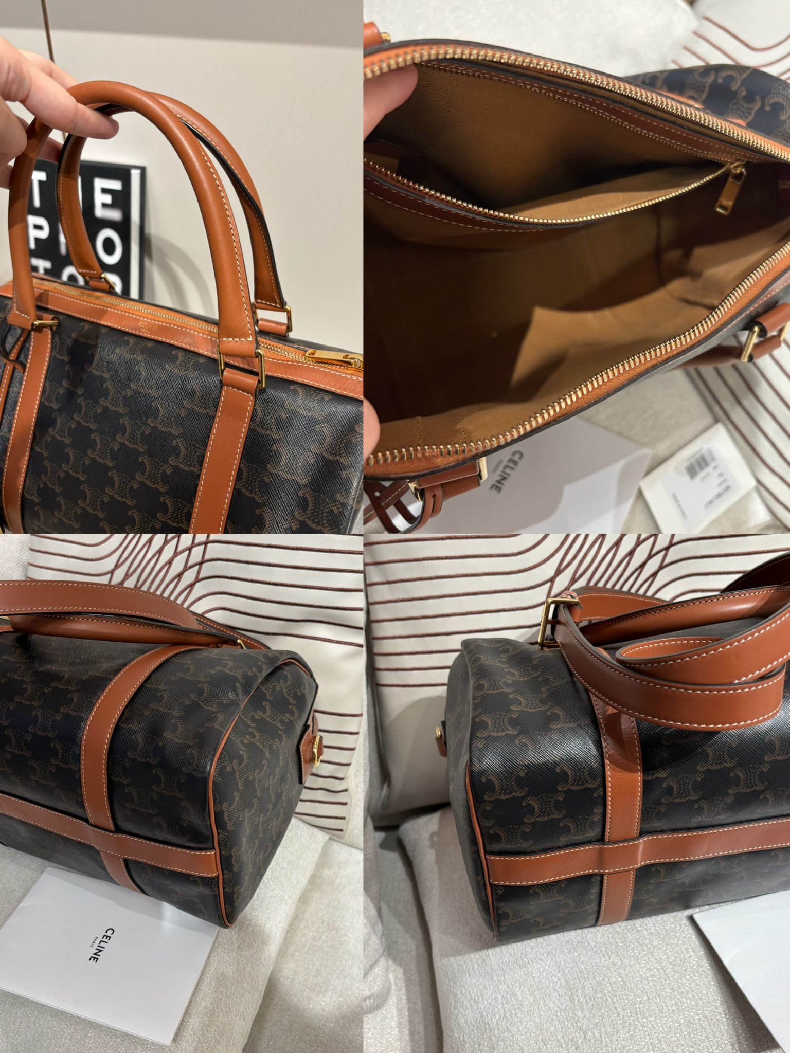 Celine Boston Bag Large 100%Authentic, 98%New ✅收據✅Key Lock✅Dust bag