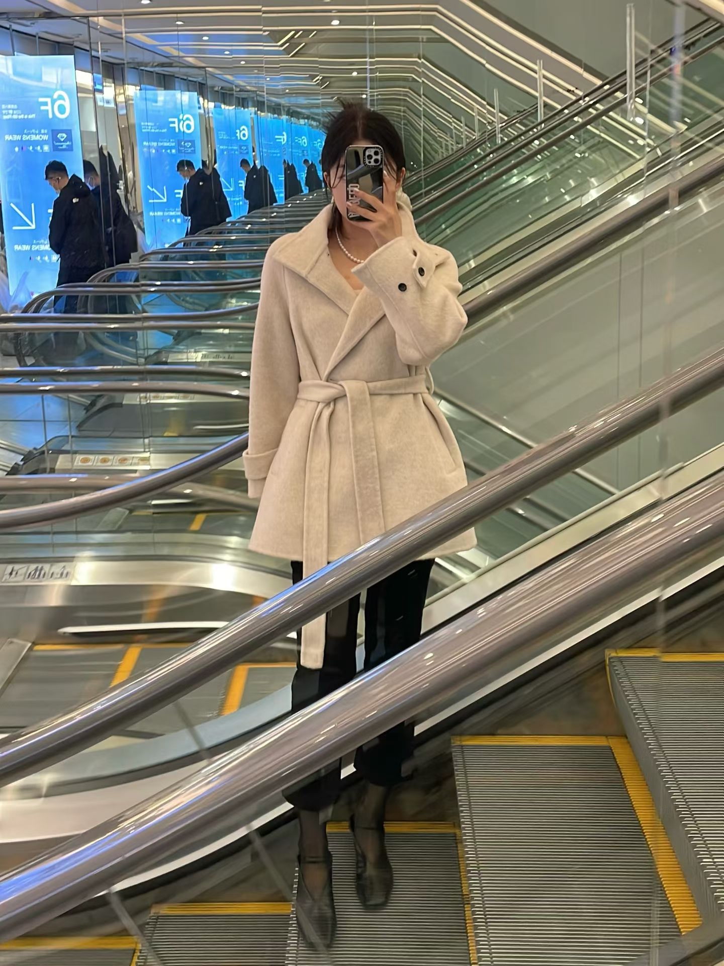 Premium wool cropped coat