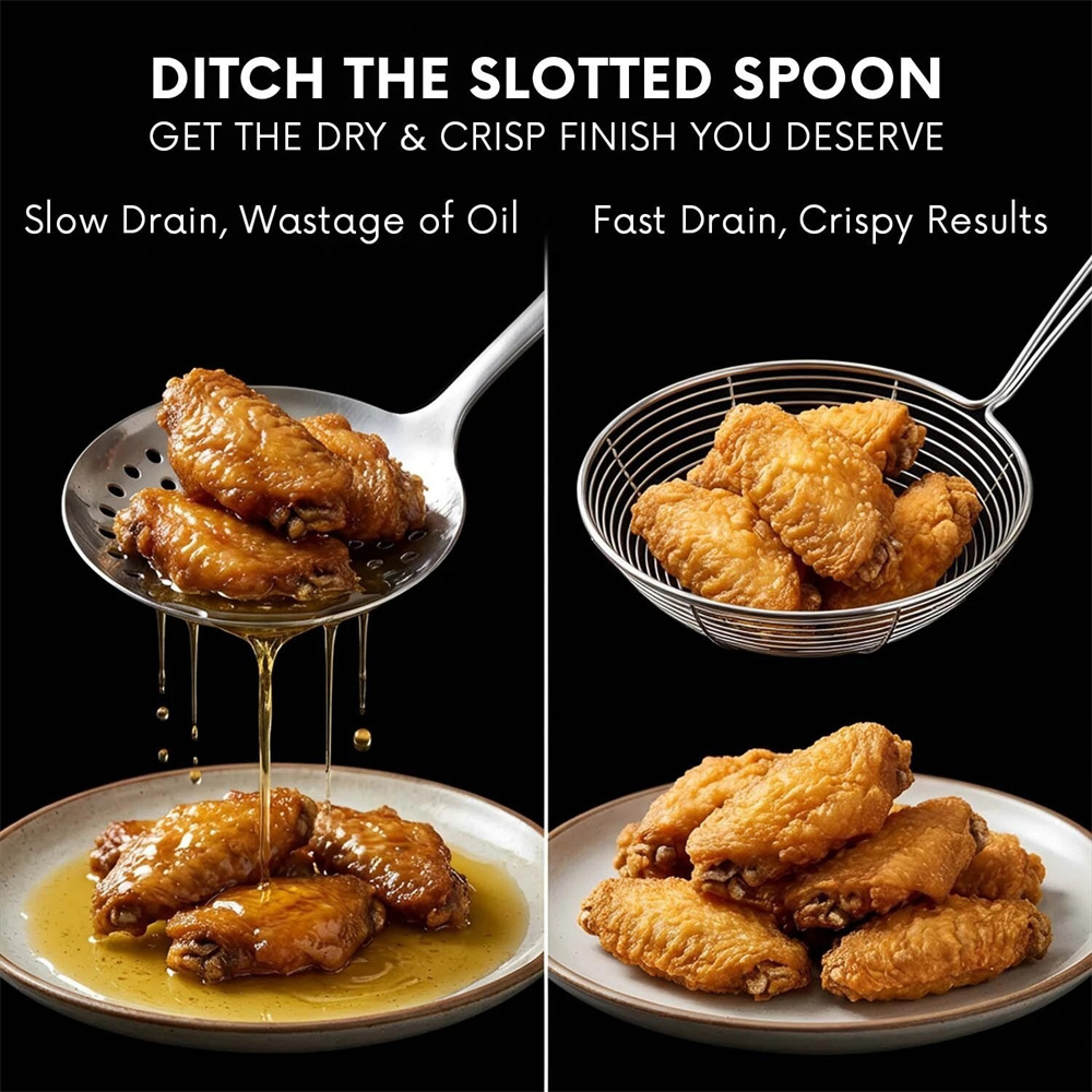 3pcs 不鏽鋼漏勺 九珠線漏（A）14cm+16cm+18cm 3個一套 UB0279