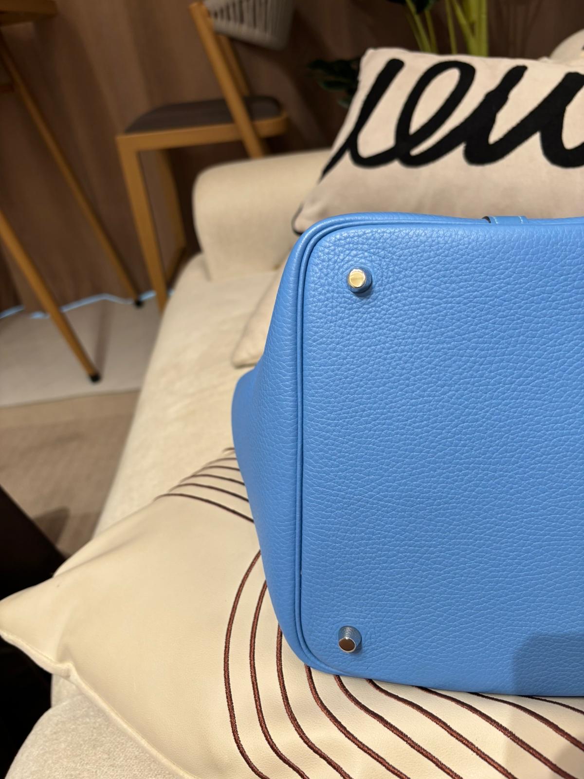 Hermes picotin 22,blue paradise 100%Authentic,98%new ✅KEY LOCKPAD ✅dust bag✅BOX 