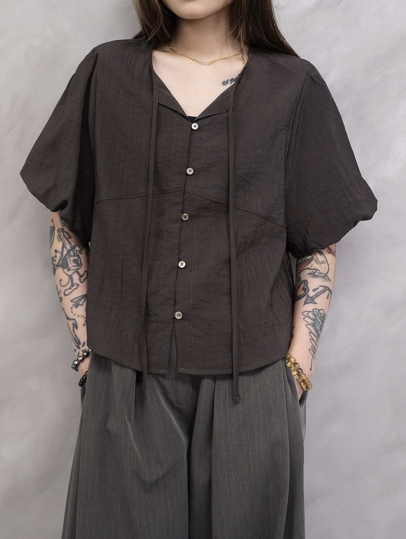 Puff sleeve design top #top132