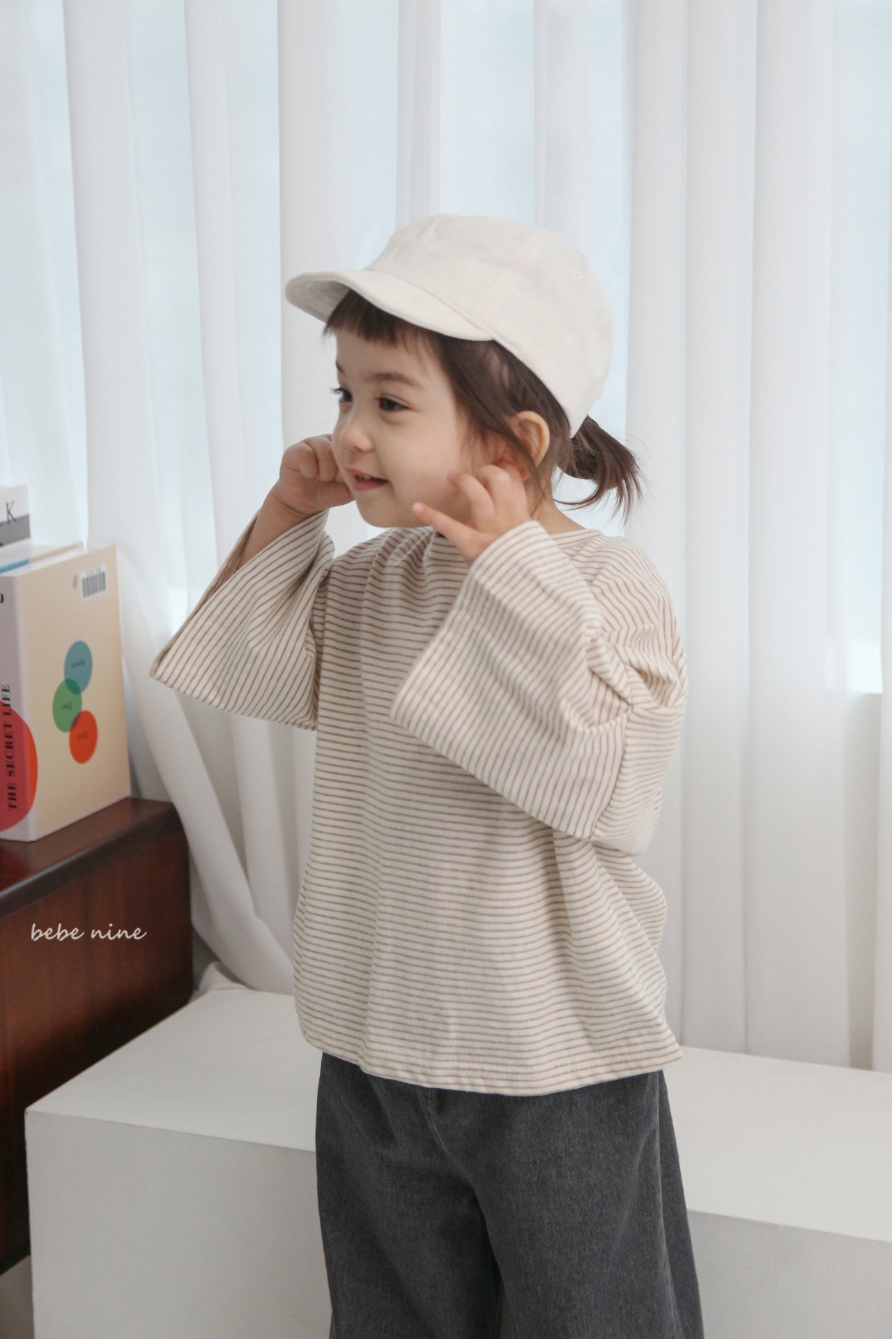 🌸預訂 韓國直送🌸🇰🇷Bebenine兩色條紋寬鬆闊長袖上衣