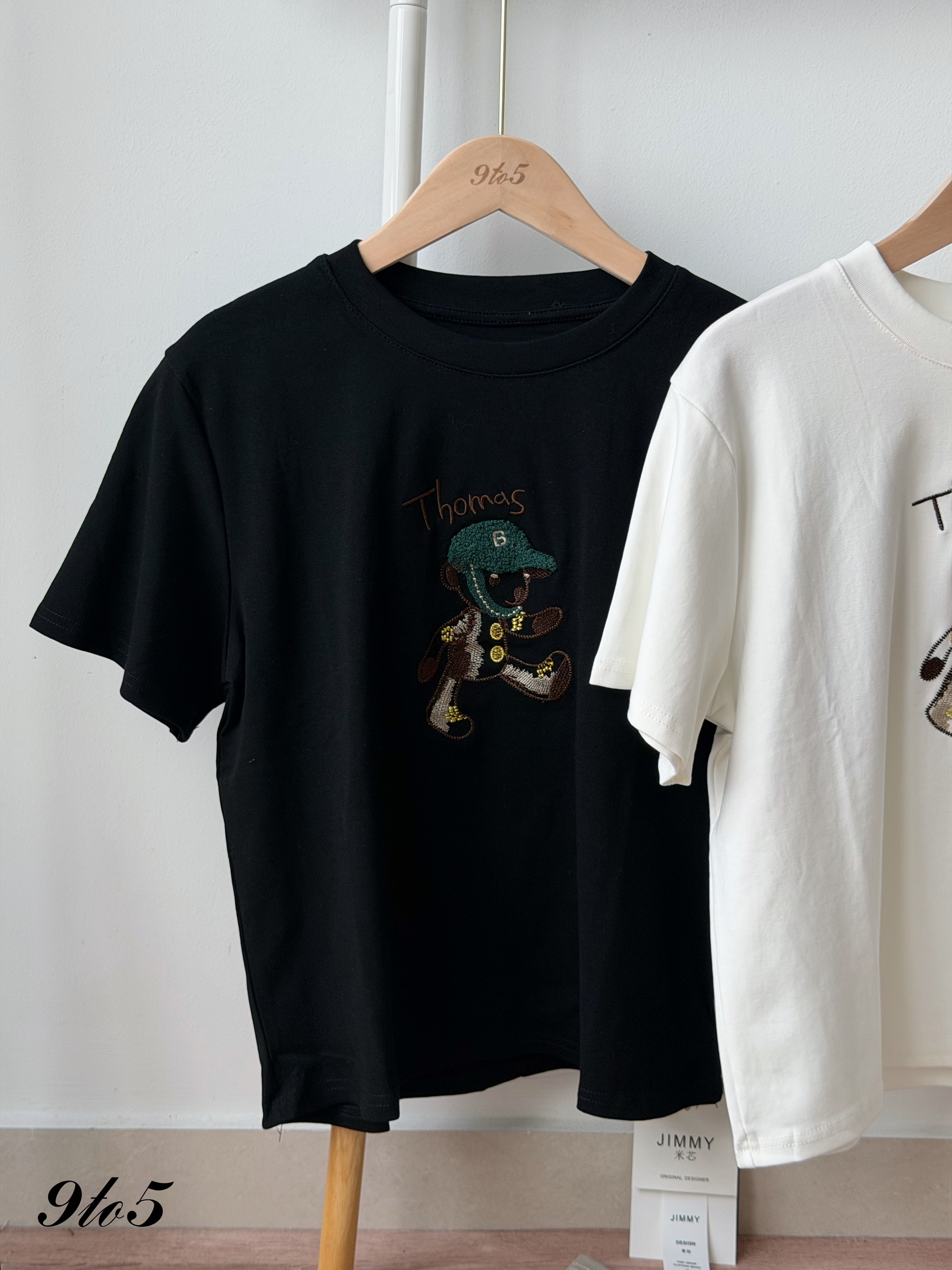 T4528 Embroidery Bear Tee - 4 Colors 