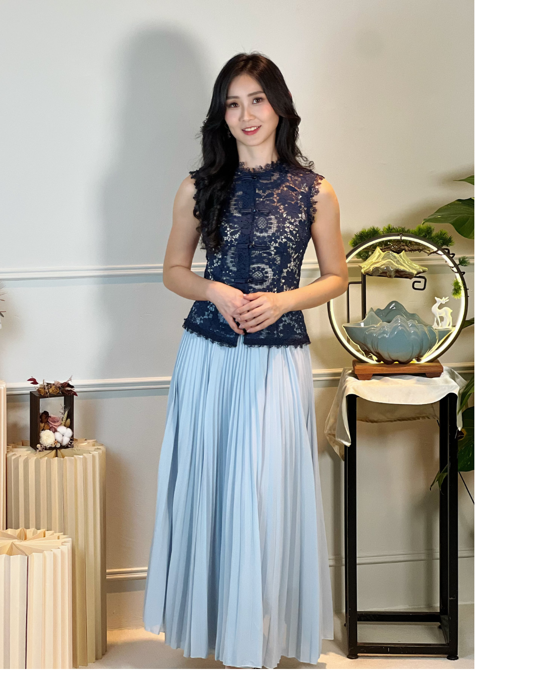 5104 Quintina Pleated A Line Skirt 