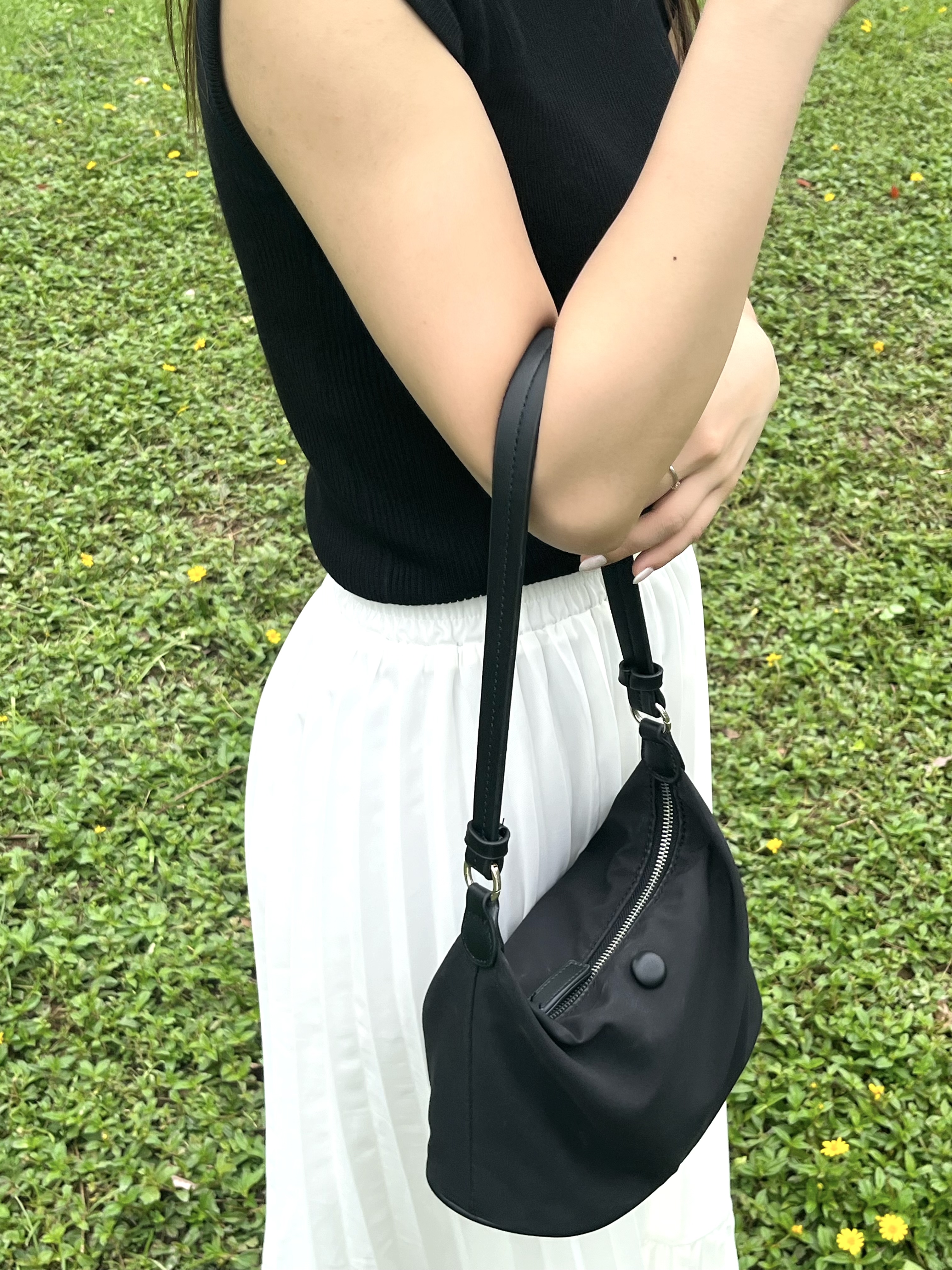 Minimalist Nylon hobo bag 