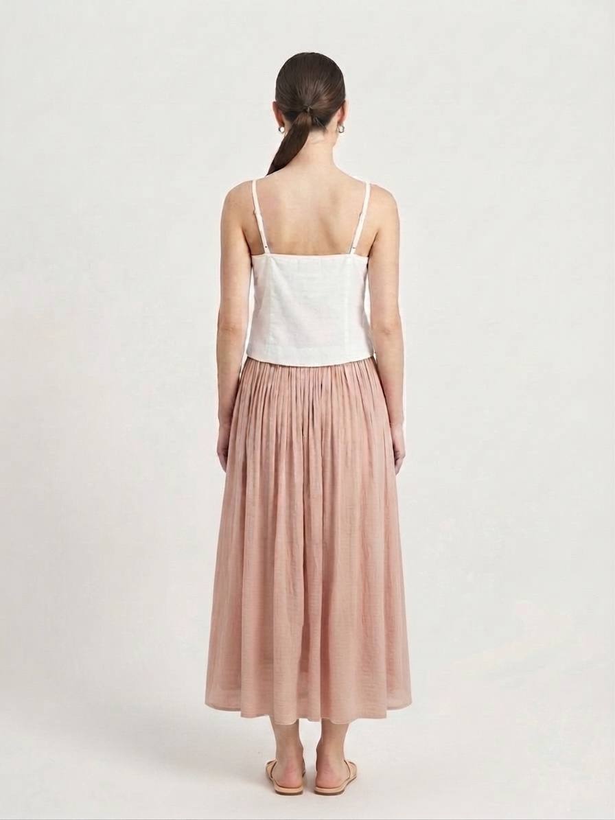W6831 - Pleated Chiffon Skirt 