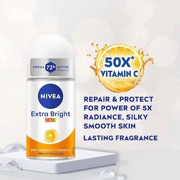 NIVEA Deodorant Roll On 50ml Extra Bright C&E