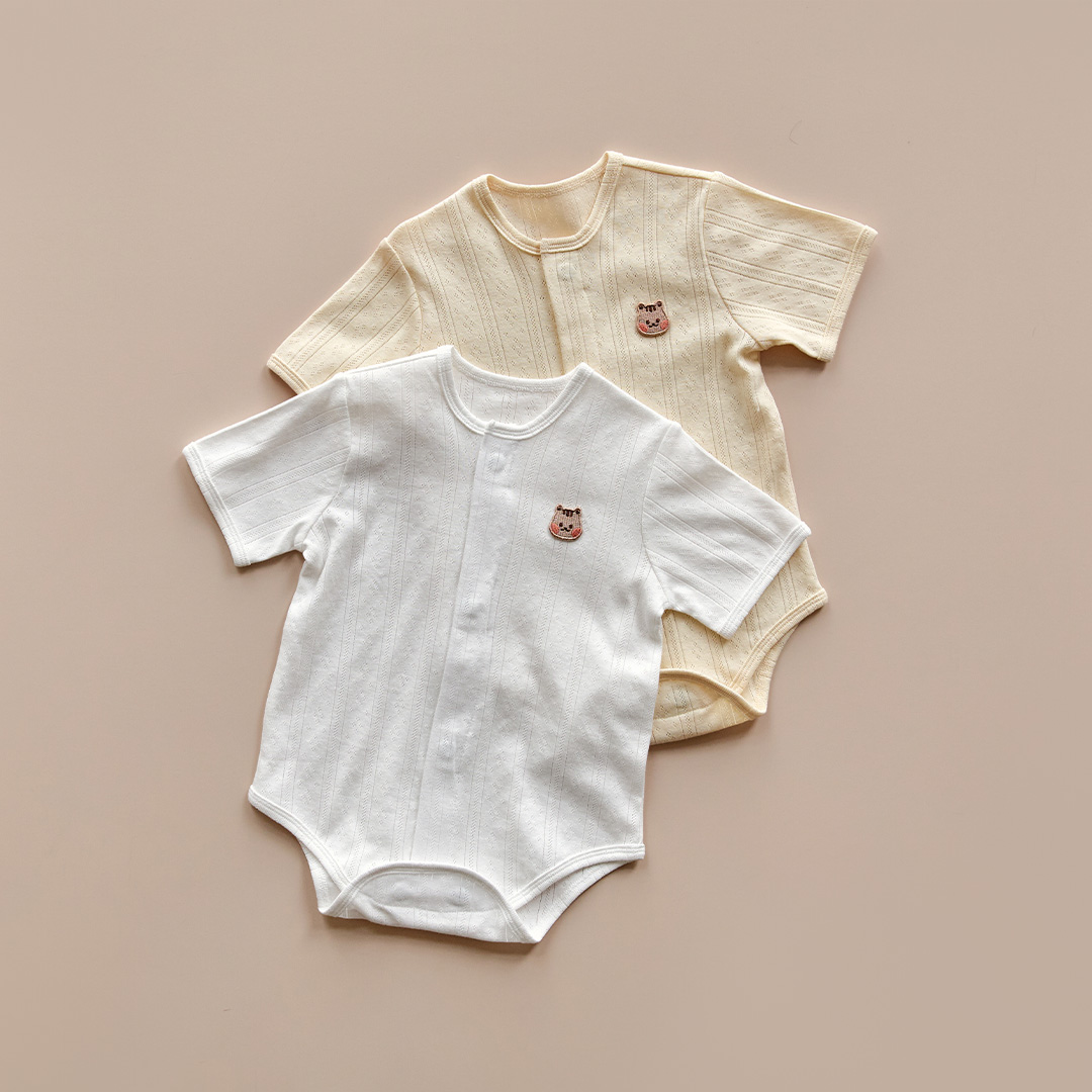 26S/S DTD一碰閉合磁扣系列🧲-清涼鏤空包屁衣