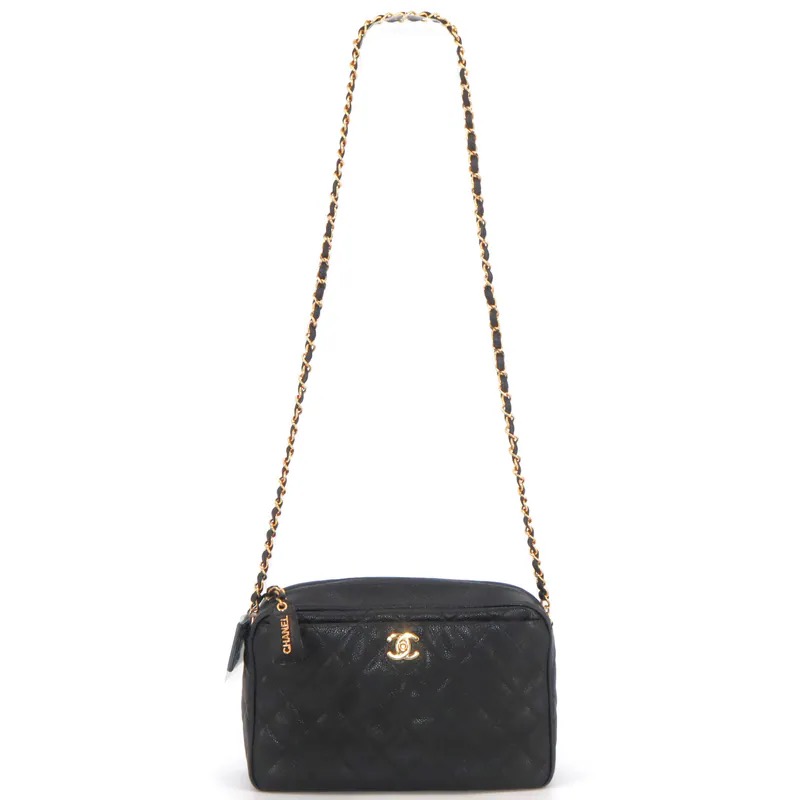 Chanel Matelasse Coco Mark Caviar Chain Camera Bag