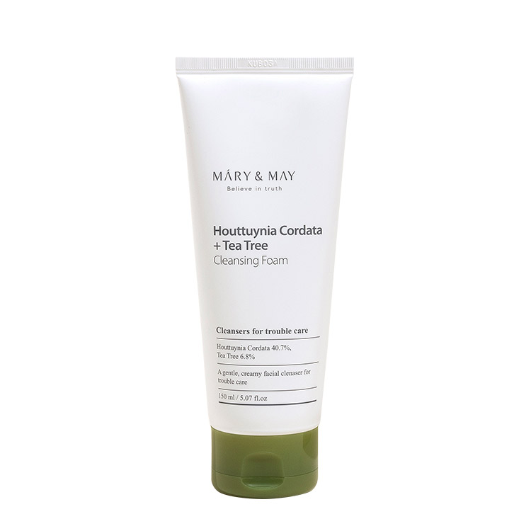 Mary & May Houttuynia Cordata+Tea Tree Cleansing Foam魚腥草茶樹淨痘潔面泡沫150ml