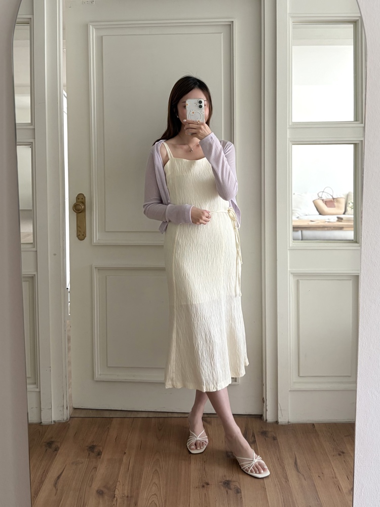 Airy Pastel Cropped Cardigan (Lavender)