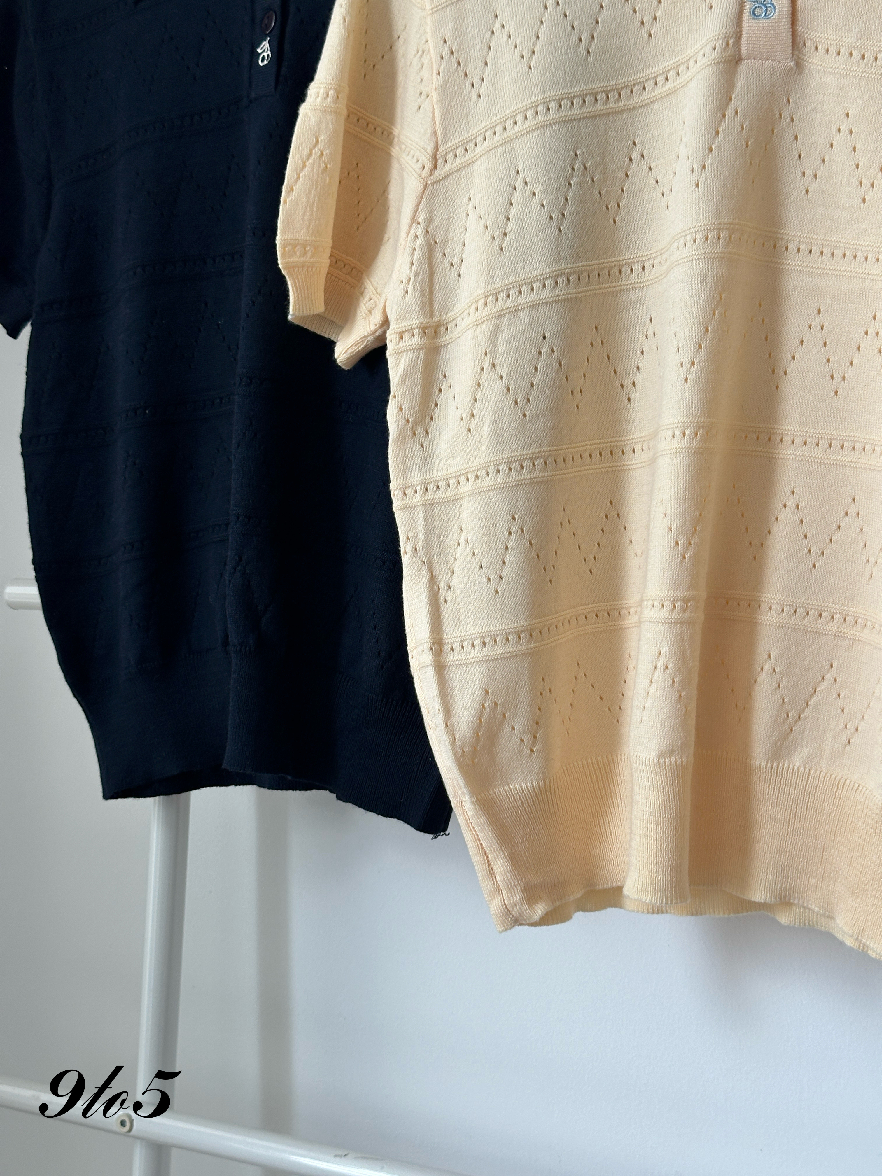 T4029 Knit Polo Tee - Blue & Yellow