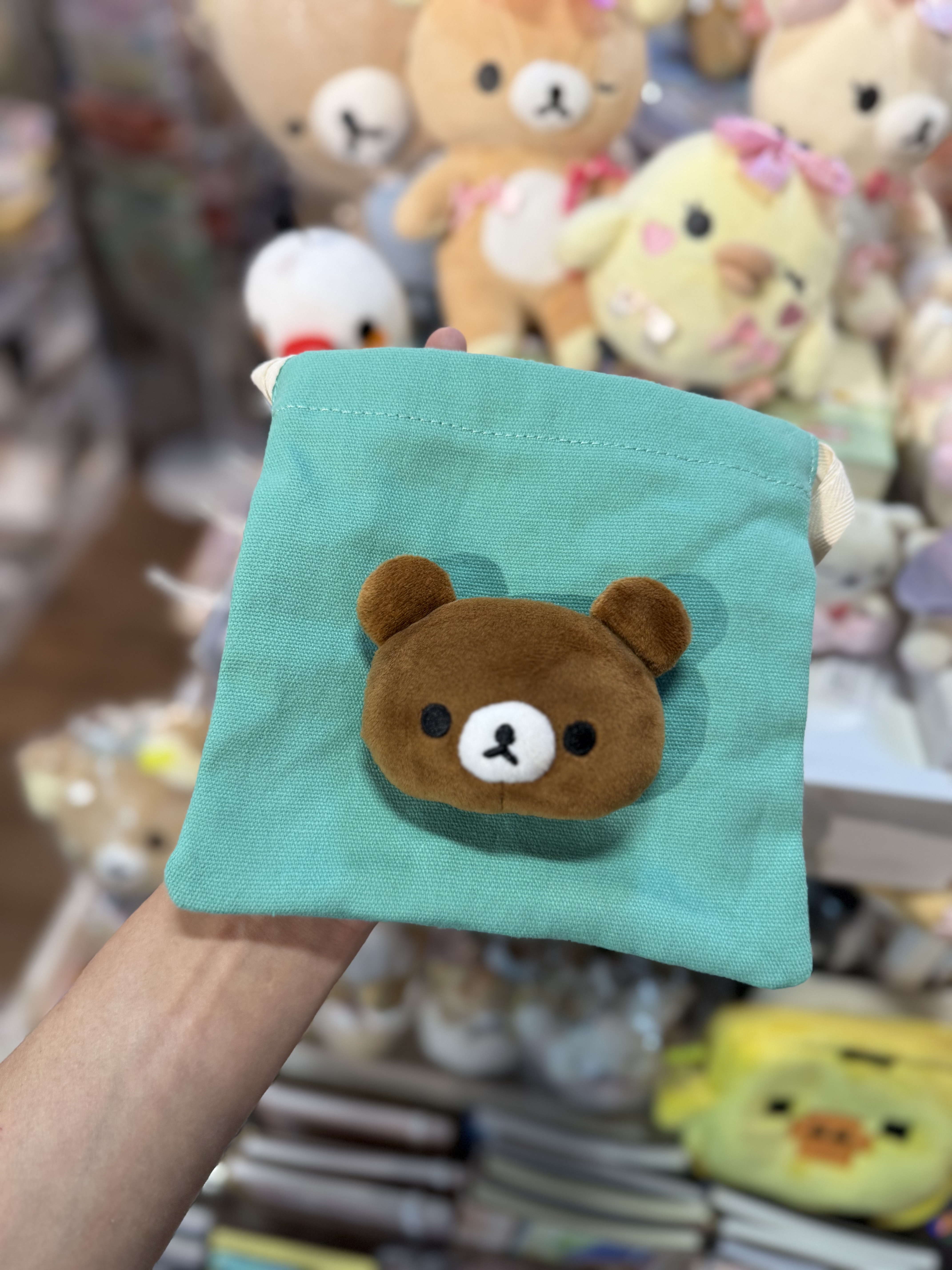 《現貨》全新日本專店限定 Rilakkuma立體頭仔索袋