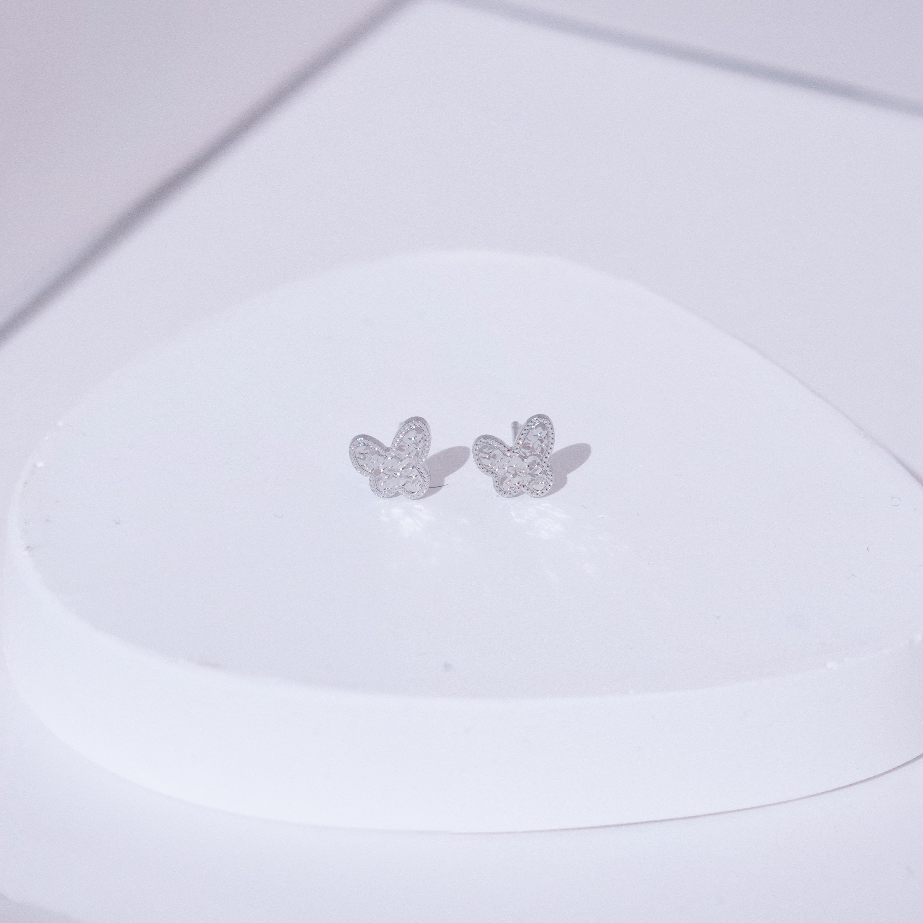 Textured Butterfly Stud Earrings