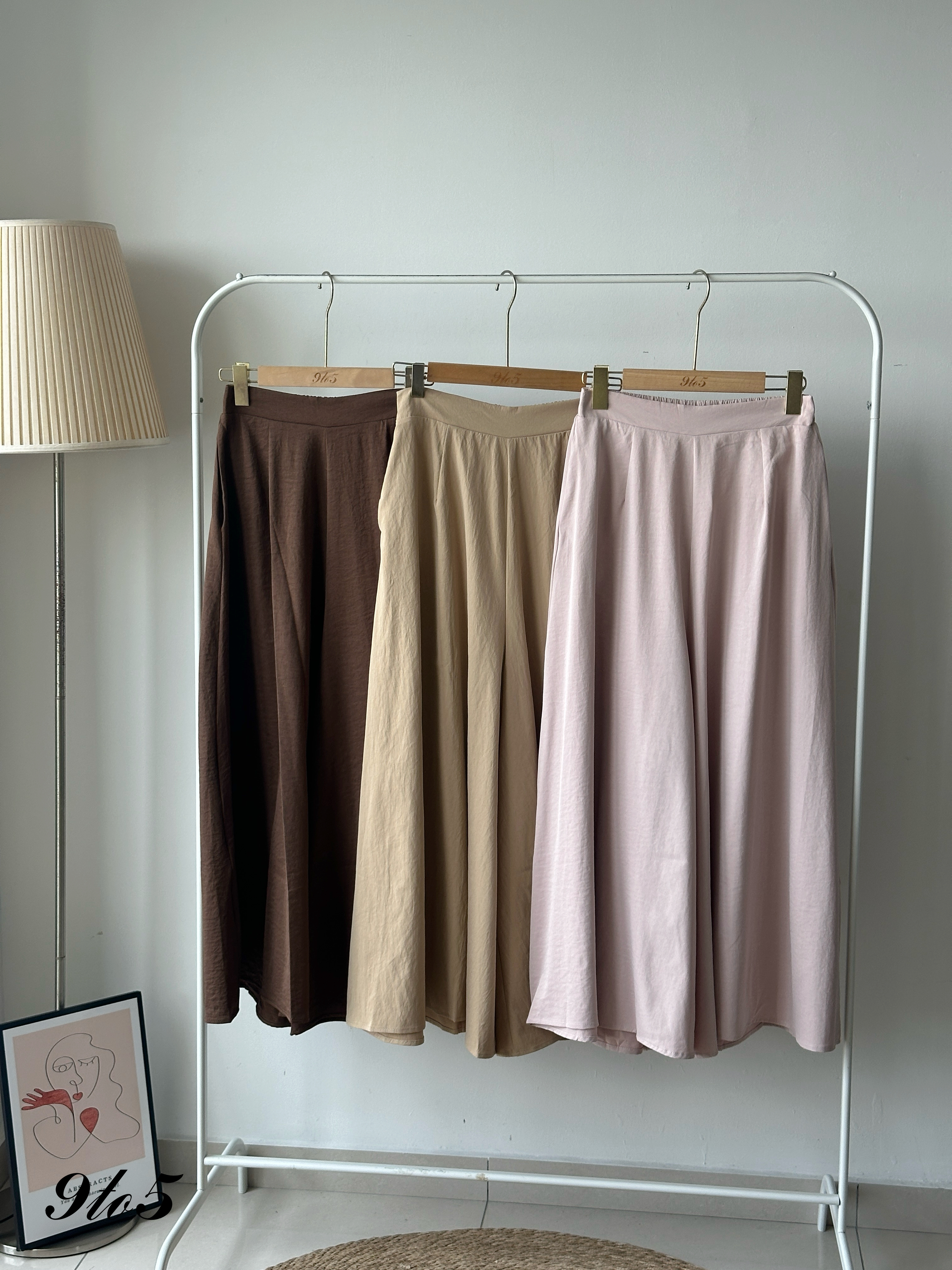 S1845 A Line Wide Leg Pants - 5 Colors 