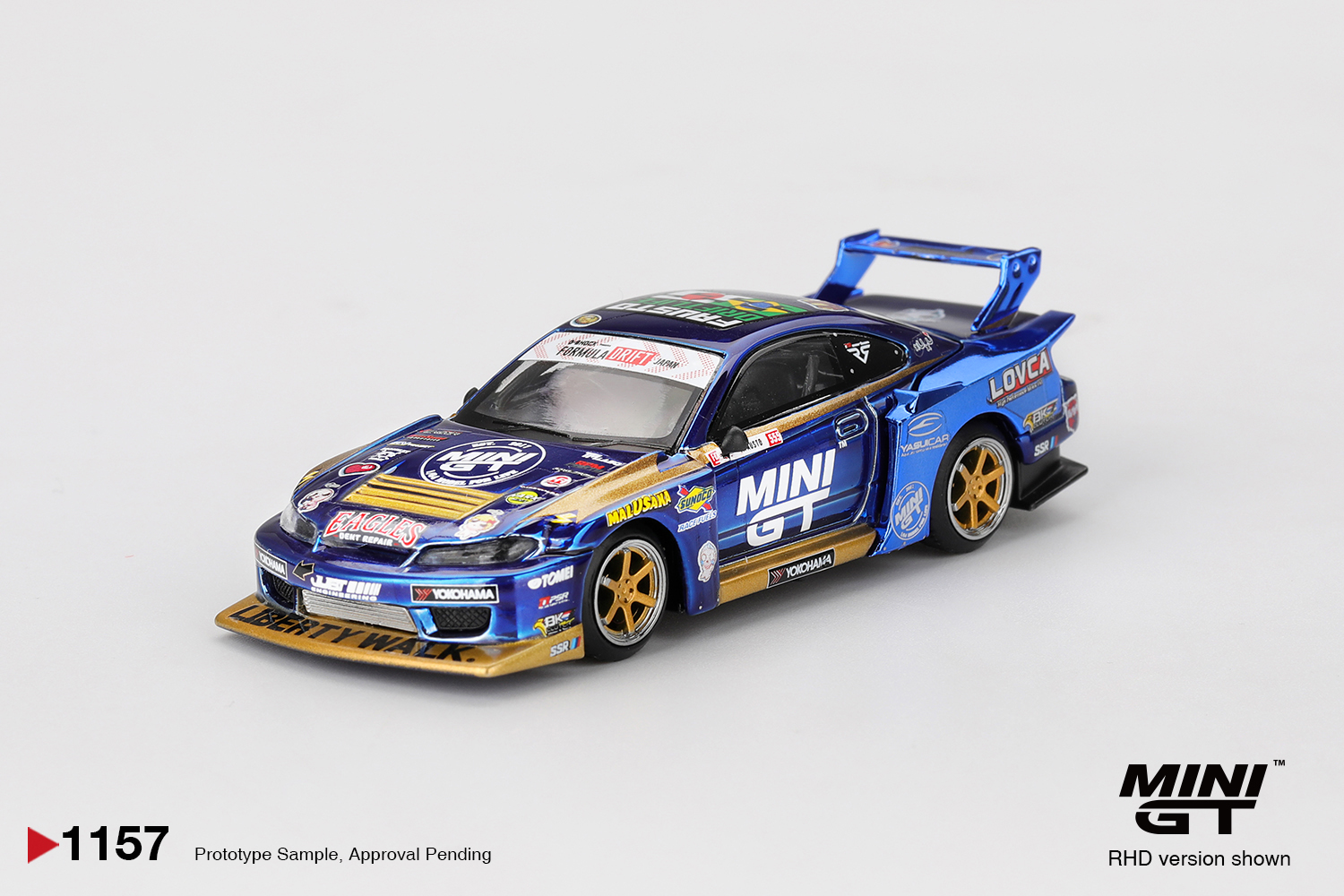 Mini GT 1/64 Nissan LB-Super Silhouette S15 SILVIA  #555 Team MINI GT Liberty Walk 2025 Formula Drift  - MGT01157-R