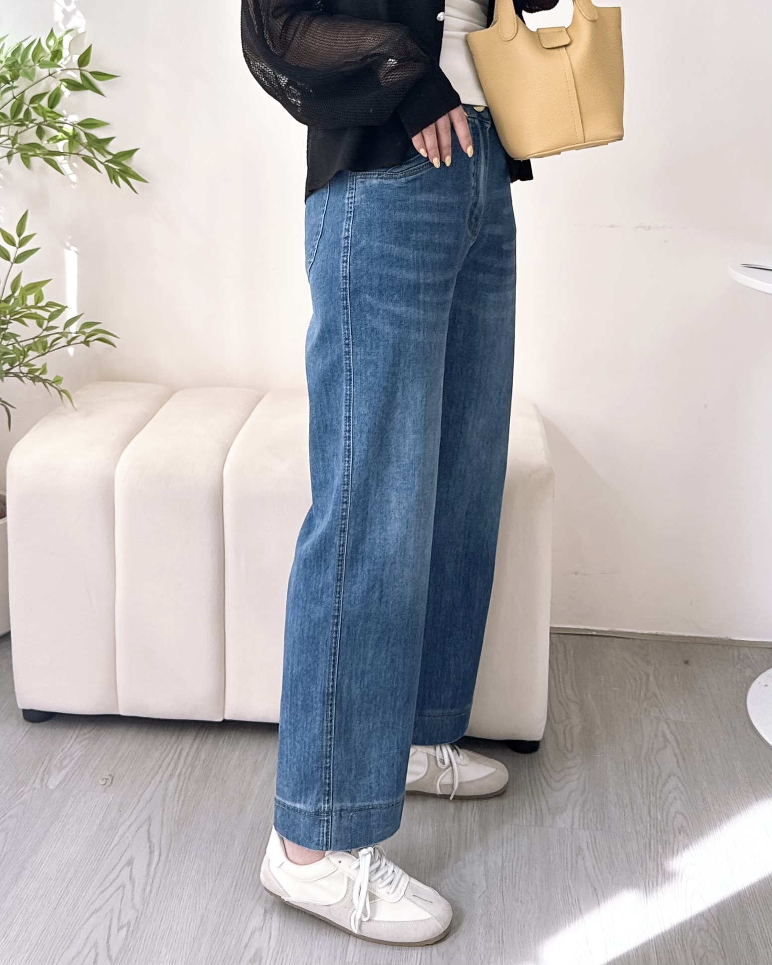 彈性四季直腳牛仔褲