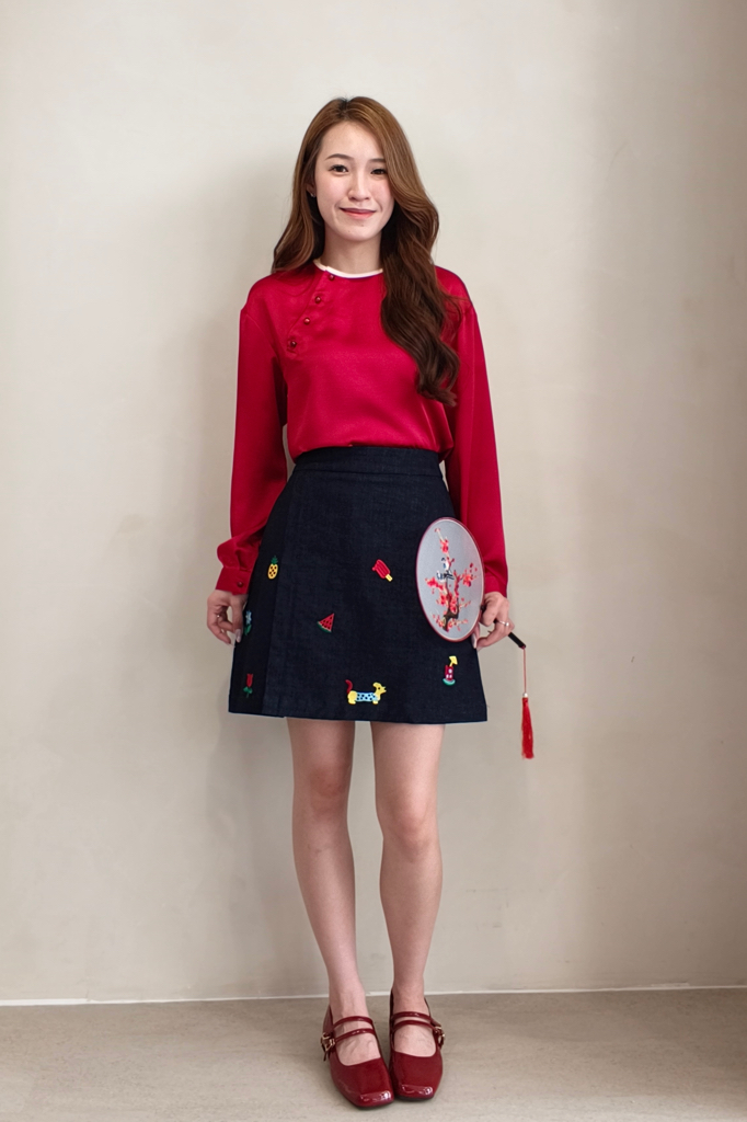 10141 Playful Motif A-Line Skirt