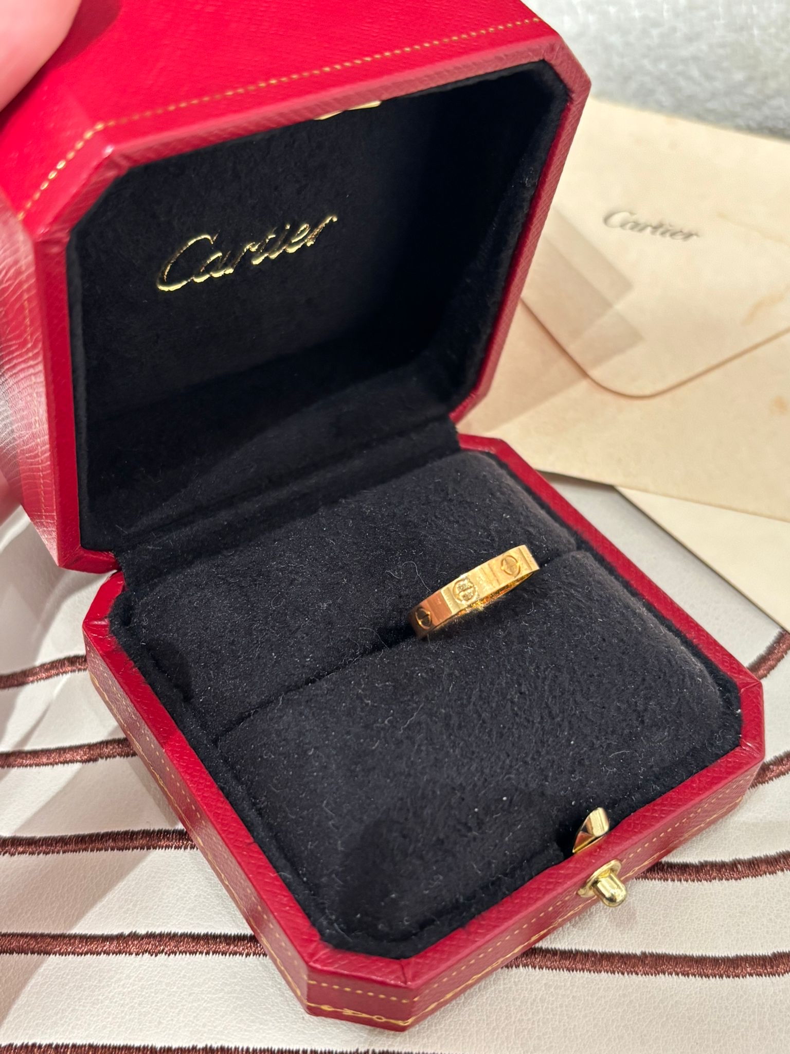 Cartier love ring 750 18k玫瑰金戒指 Size: 50 100%Authentic,98%new ✅2017 certificate✅box