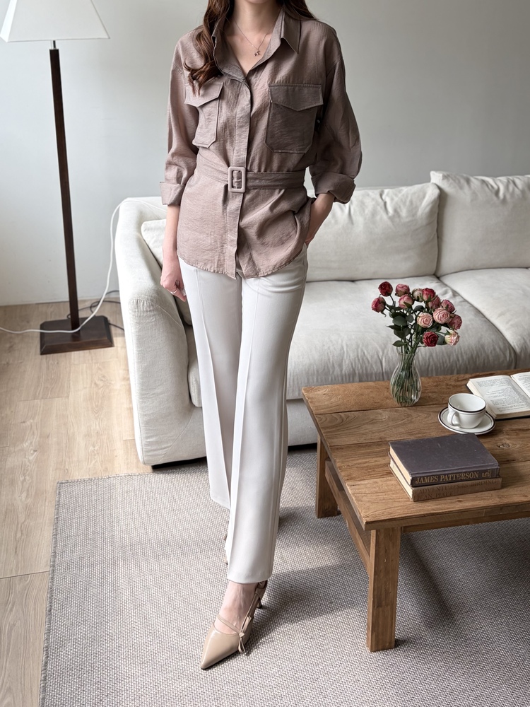 Classique Tailored Pants (Light Beige)