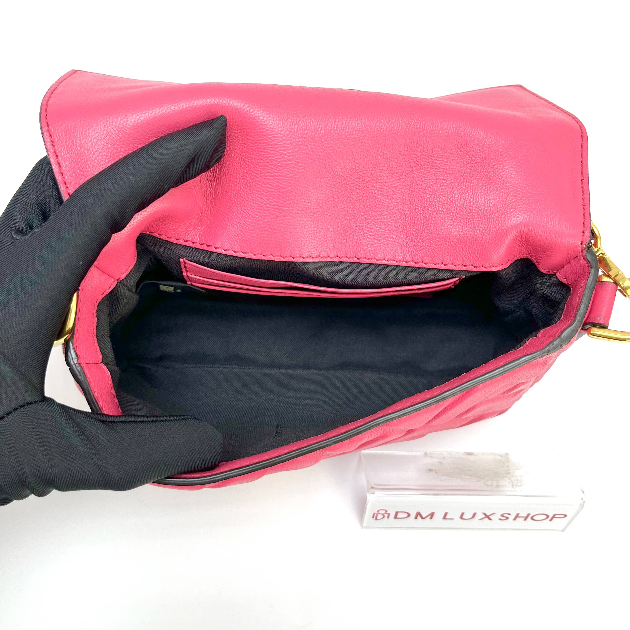 Fendi Pink Baguette Crossbody Mini Bag