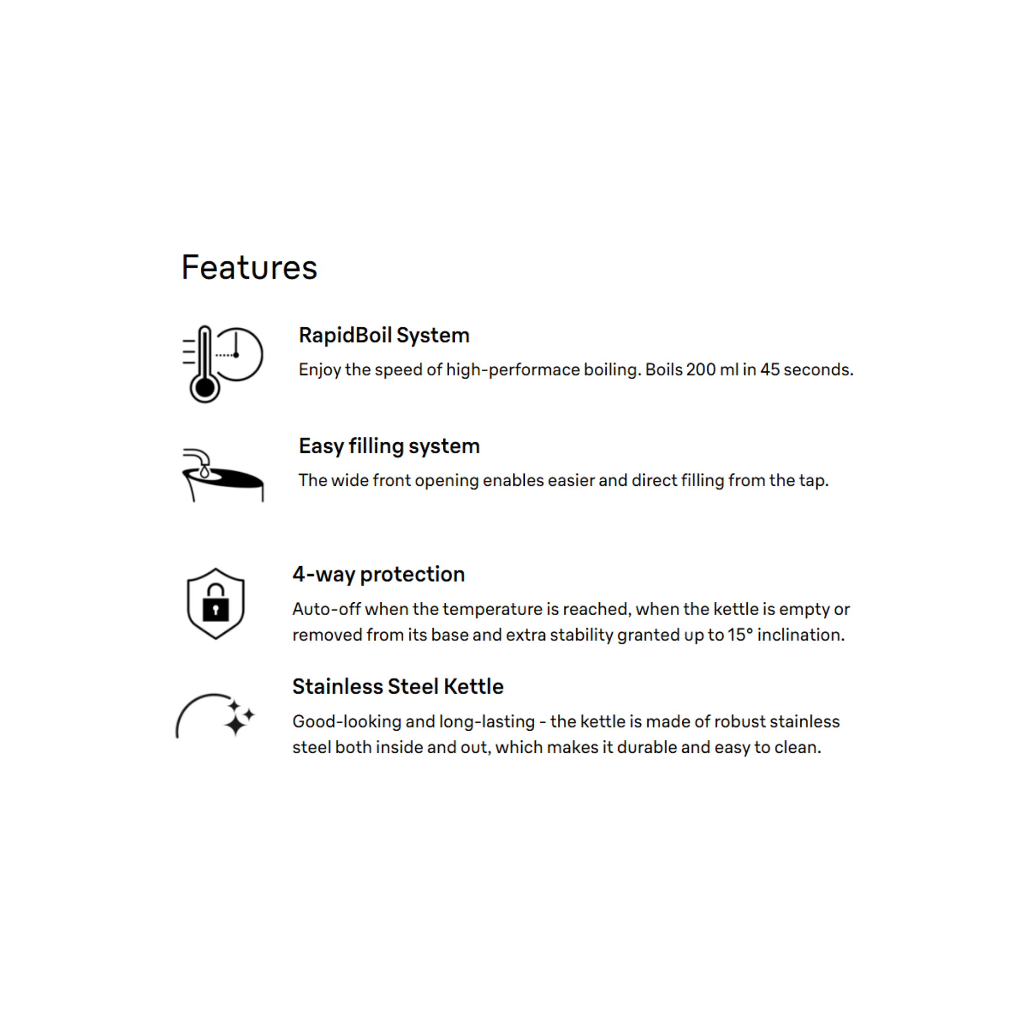 Braun Breakfast1 1.7L Electric Kettle Black (WK1500BK)