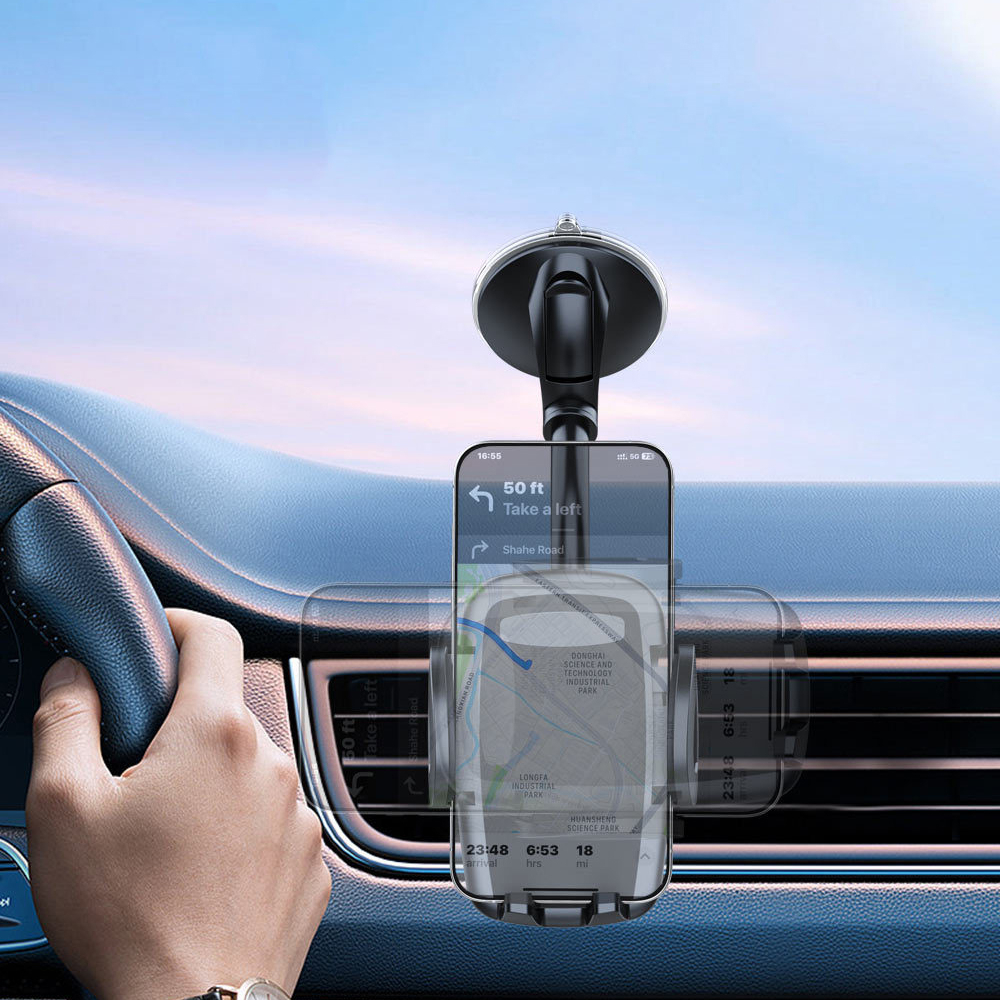 車載手機支架 擋風玻璃 出氣口 兩用 黑色 UB0251