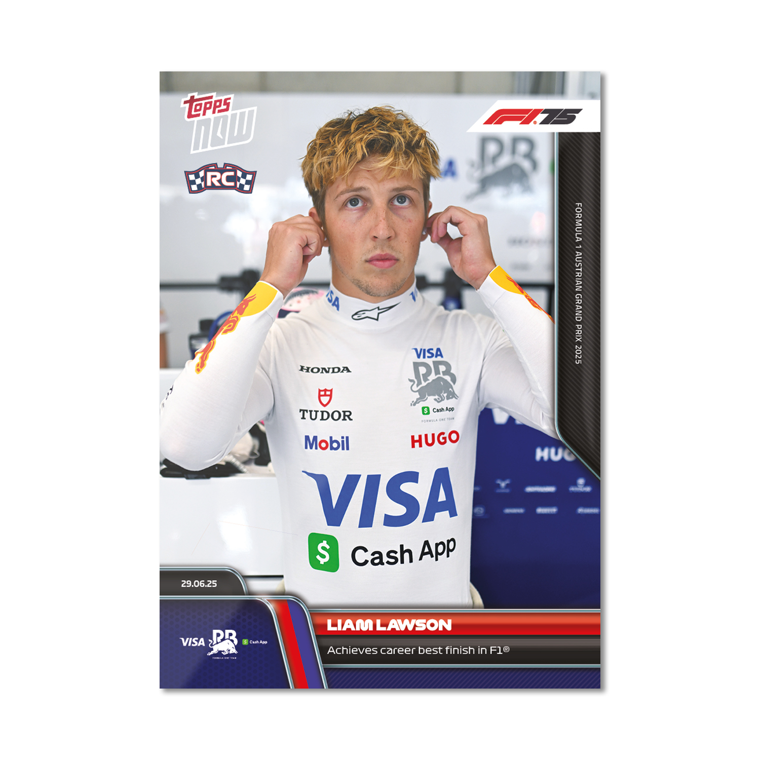 Liam Lawson RC - 2025 F1 Topps NOW® #49 Austrian GP 生涯最佳P6卡｜PR 798