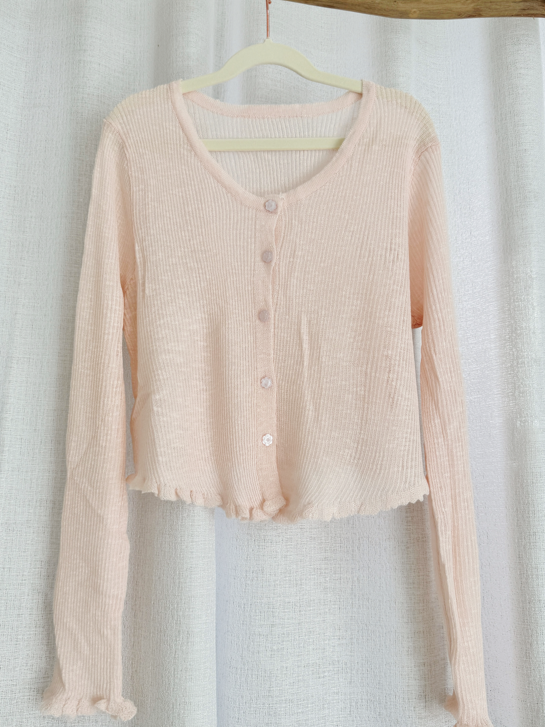 夏日简约木耳边薄外套