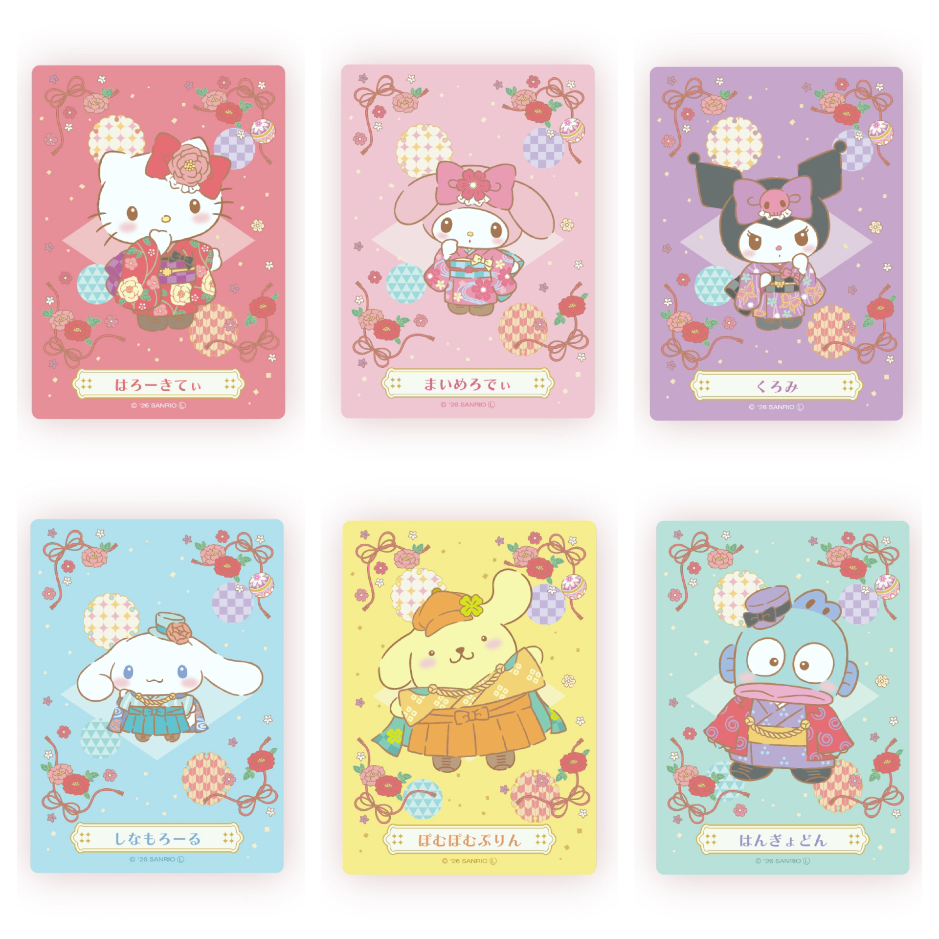 日本預訂📍日本Sanrio和風和服造型透明卡片 2026年2月下旬出貨