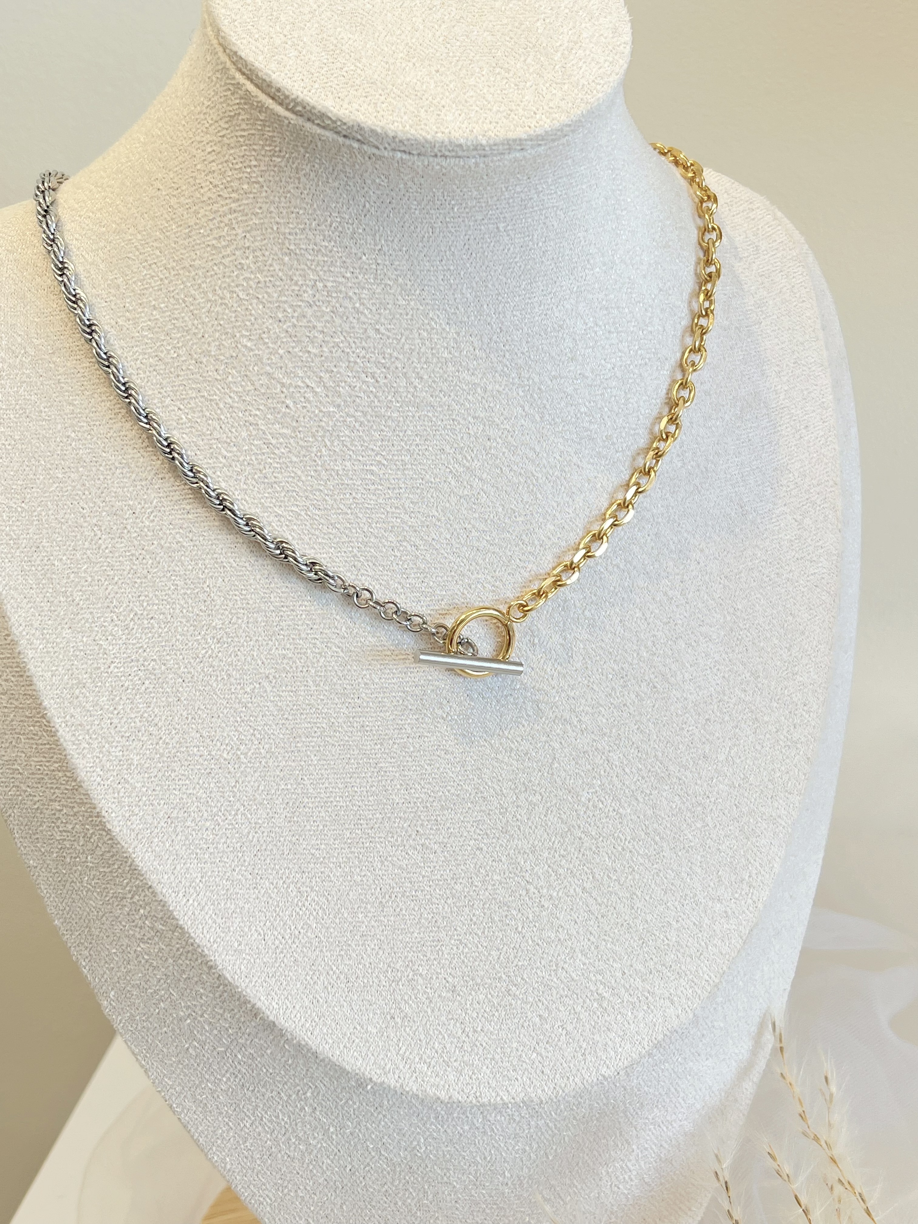 辣妹甜酷OT扣钛钢项链