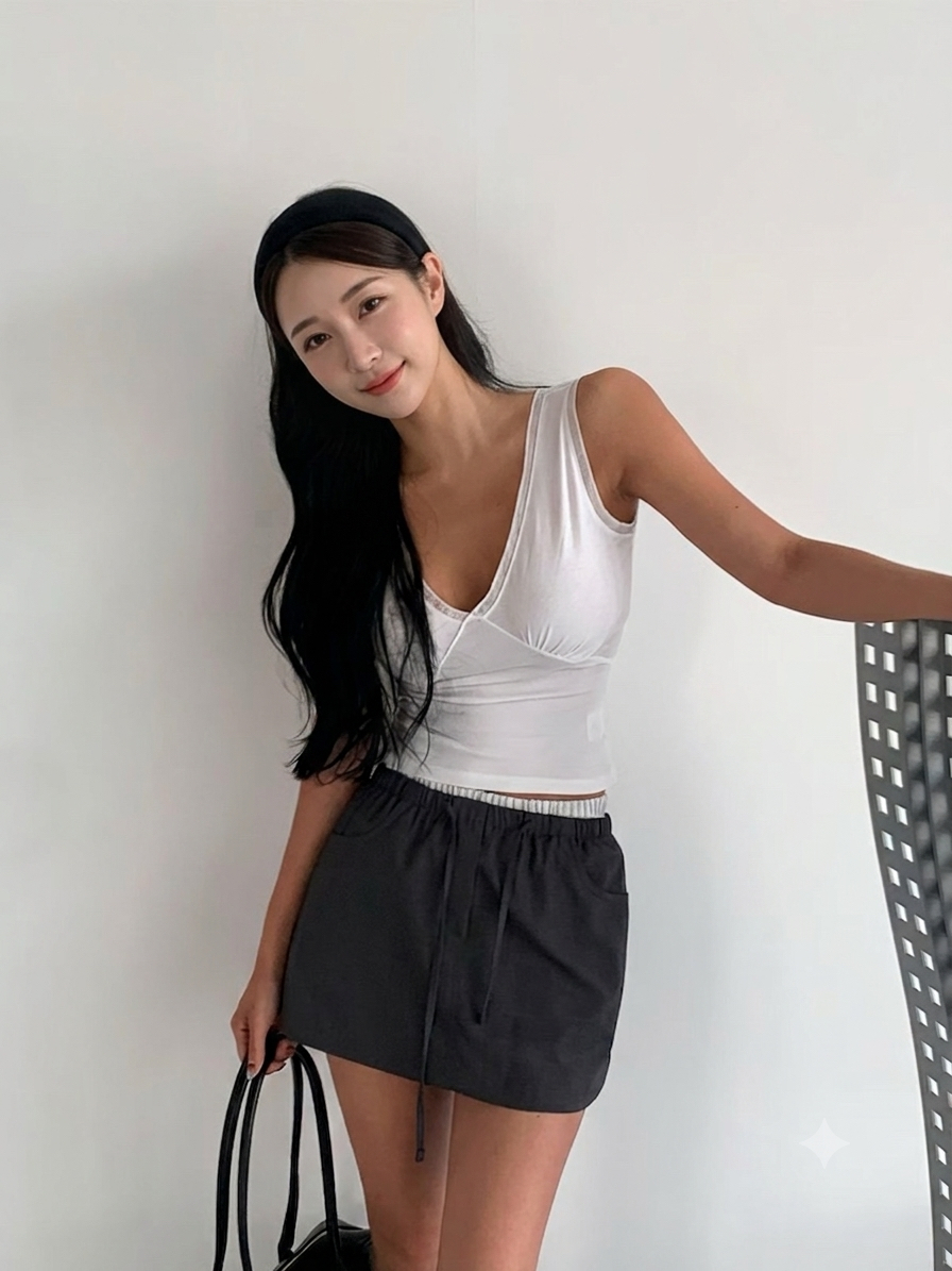 Layered Waist 慵懶感索繩短裙