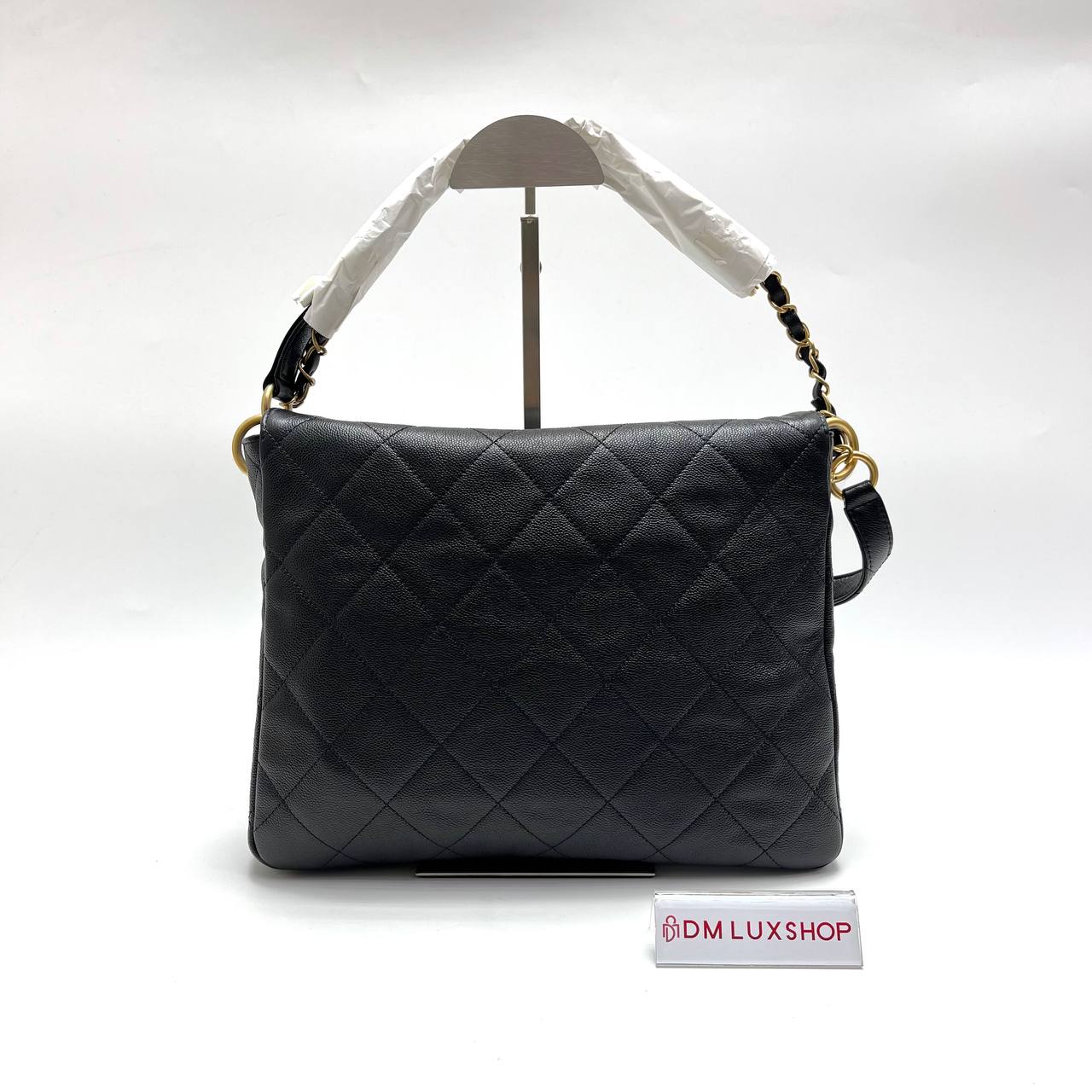 Chanel 25P Black Caviar Supple Twins Hobo GHW (Microchip)