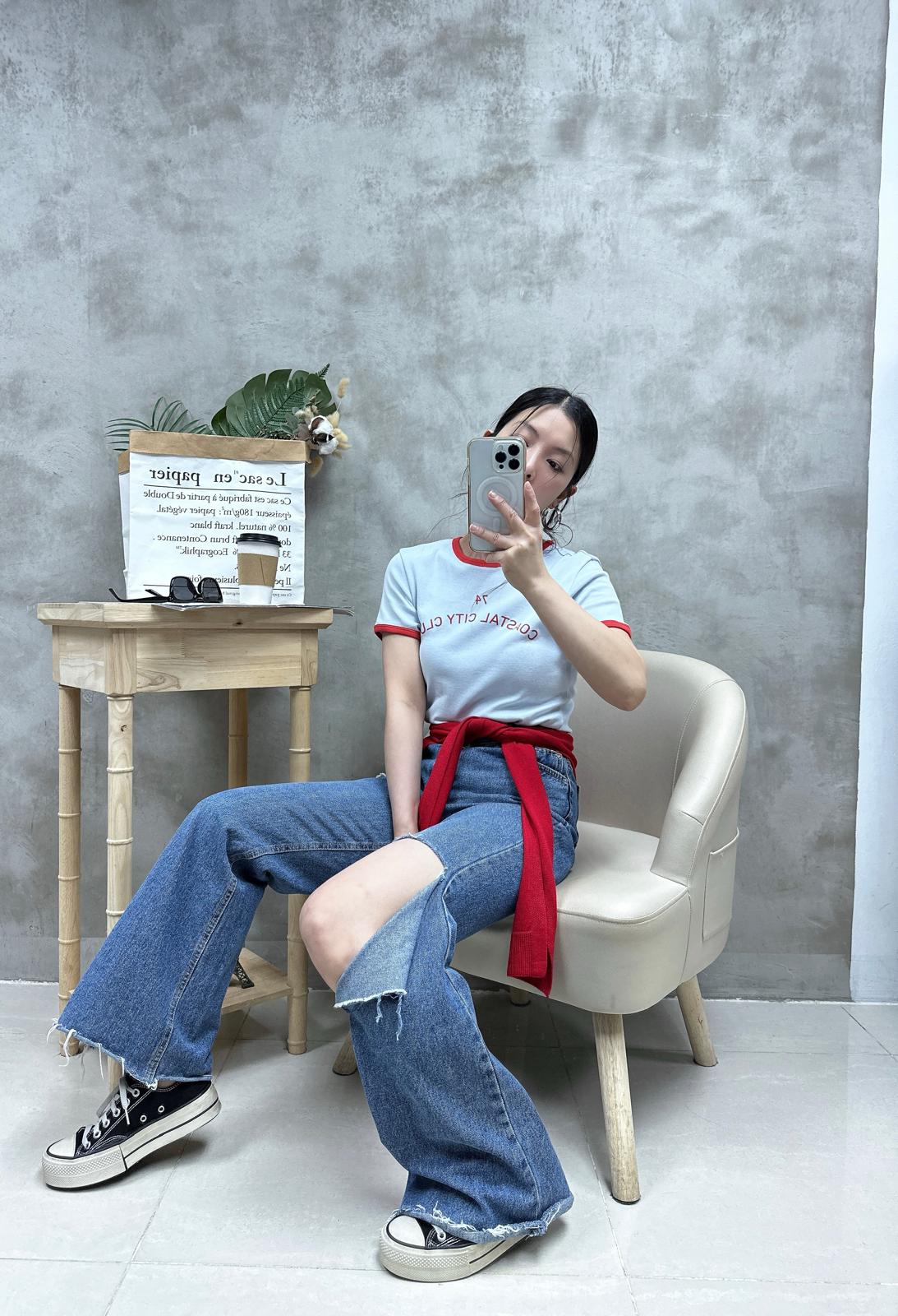 K07 拼色領Tee