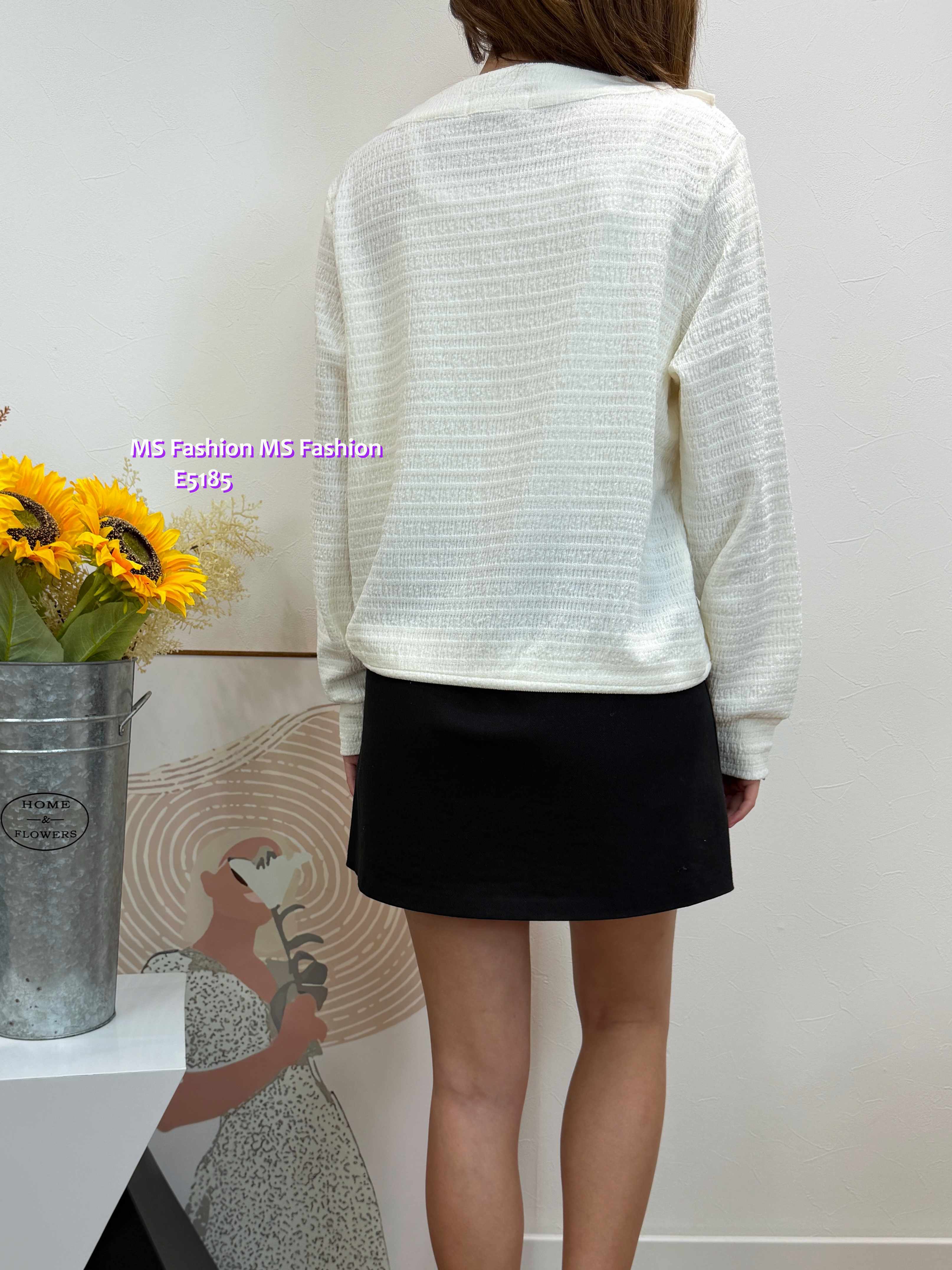 E5185 V領拼lace top