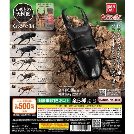 🌐代理版 生物大圖鑑 昆蟲 甲蟲 鍬形蟲 系列 第八彈 VOL.8 扭蛋 1套5款