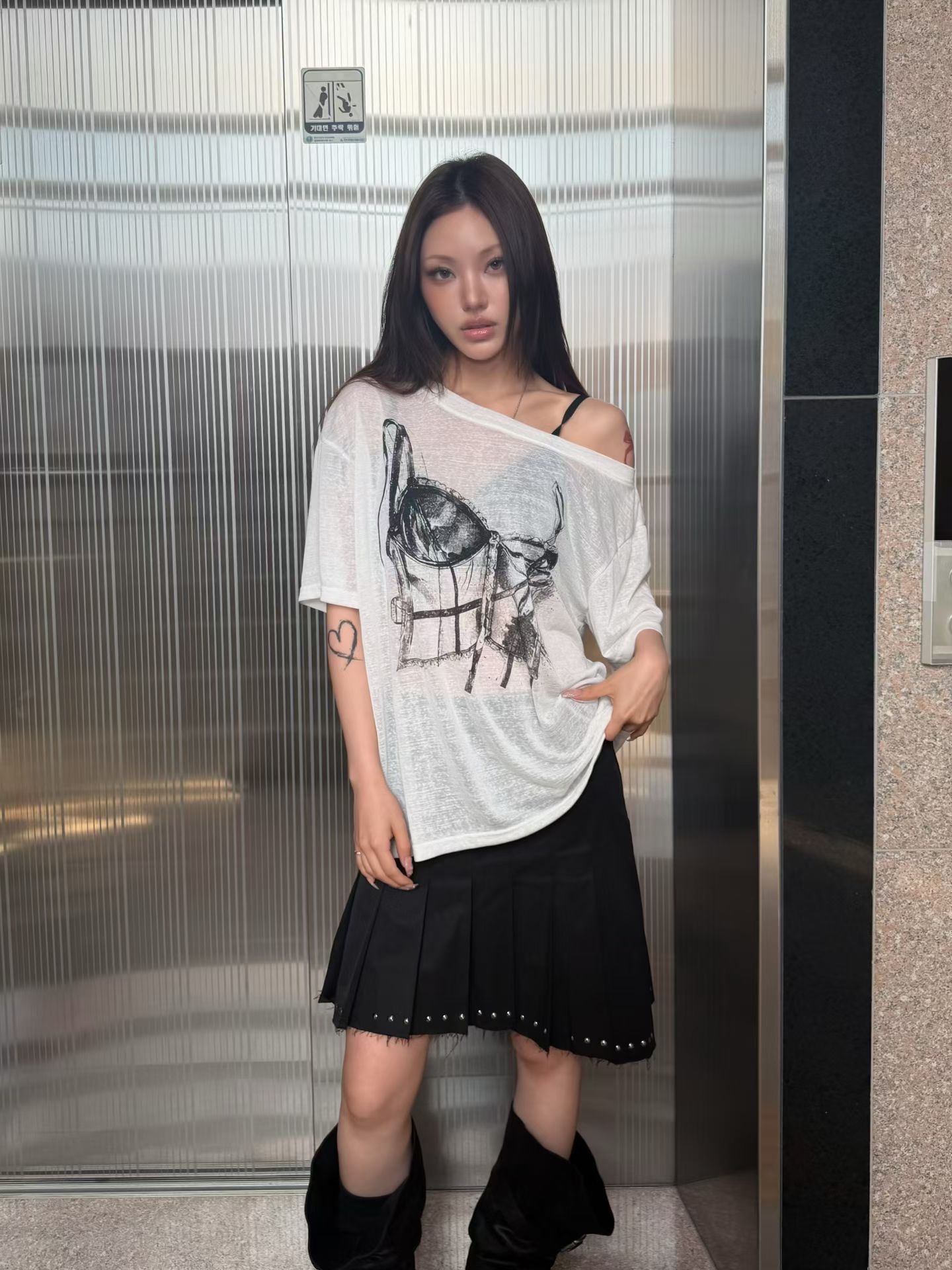 Sketch Graphic Sheer Tee