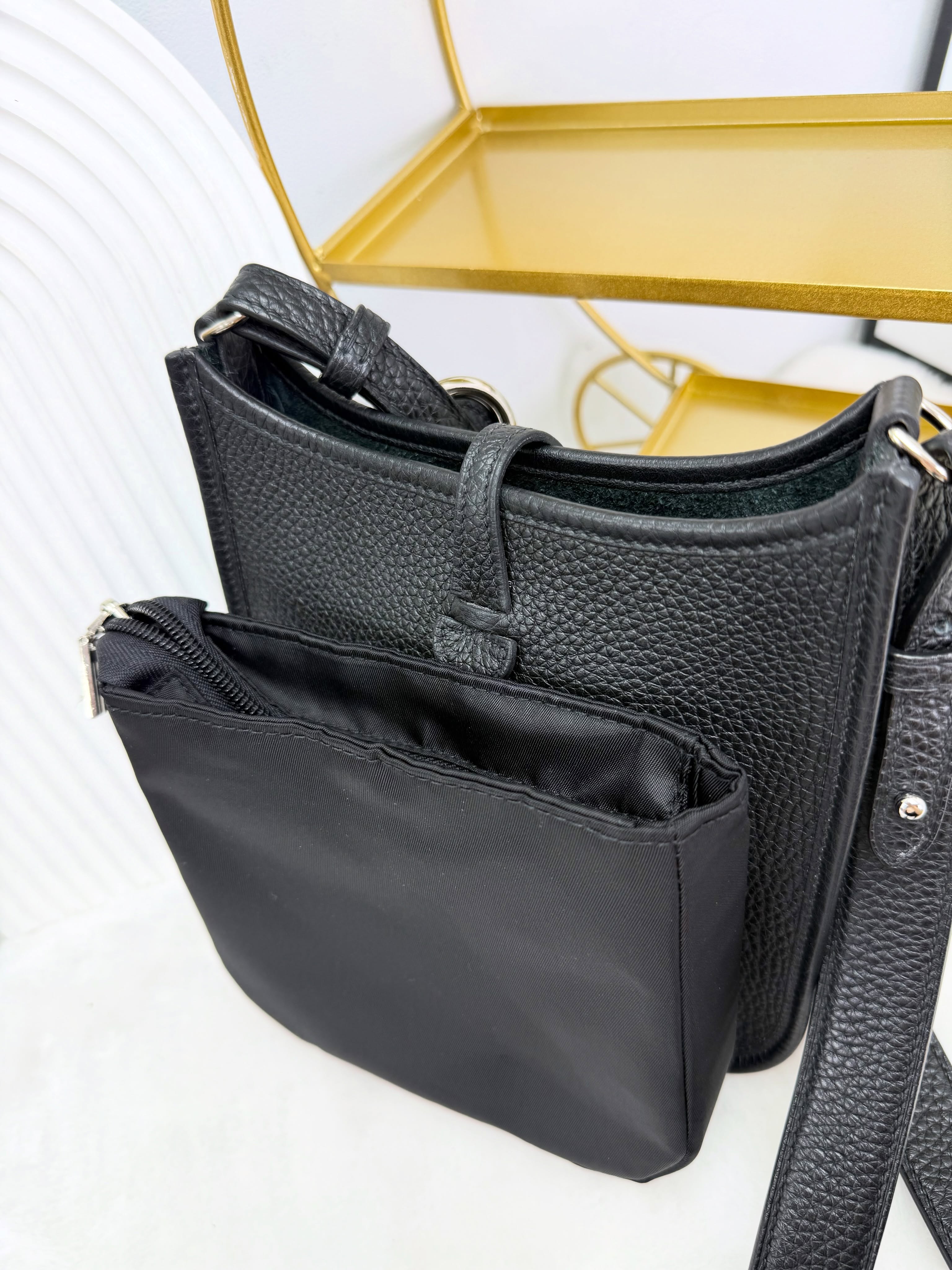 Hermes👜 PRE OWNED 🛍️黑色mini e 全套 有後配肩帶+內袋 🖤